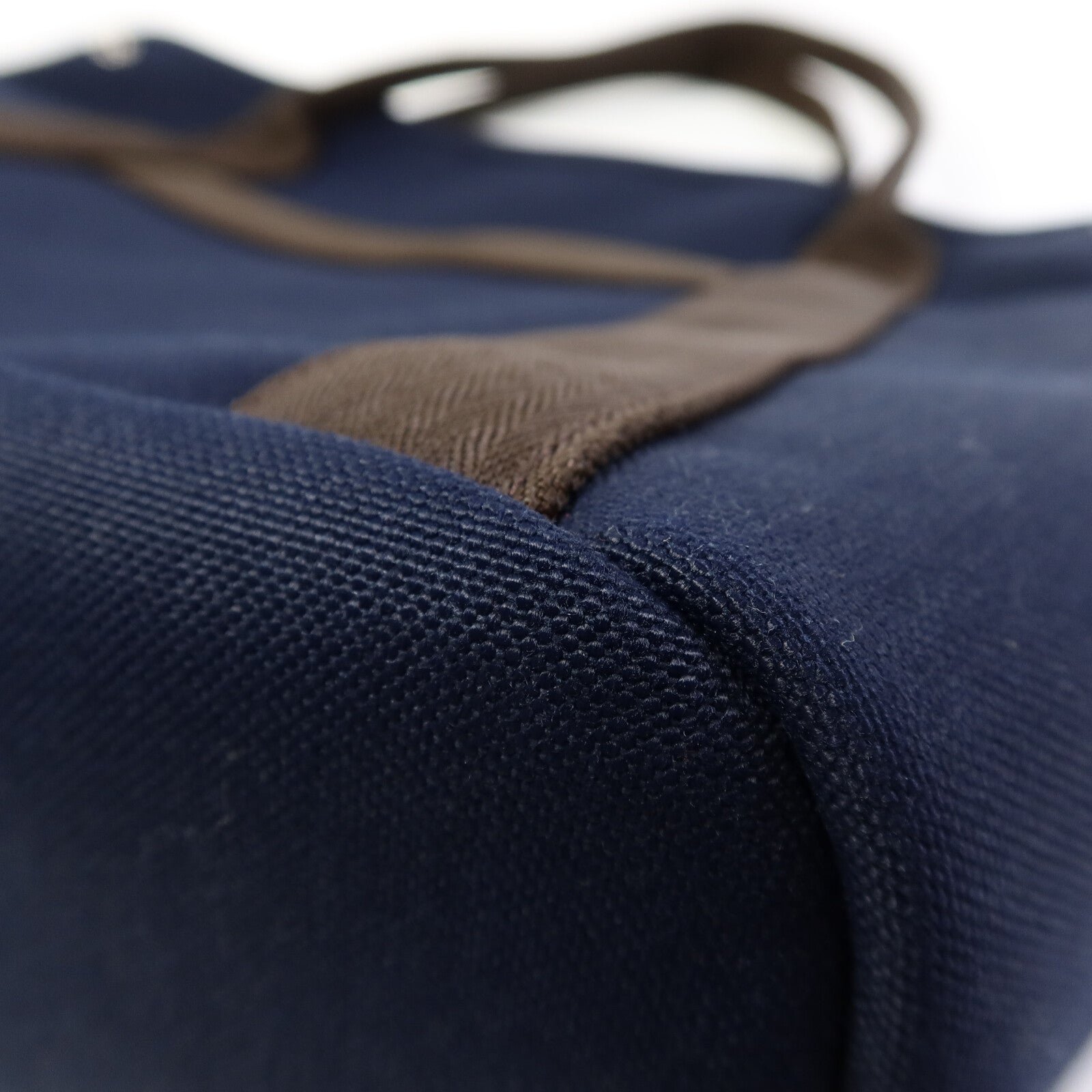 HERMES 帆布Grooming Bag銀扣手挽肩背兩用袋Blue