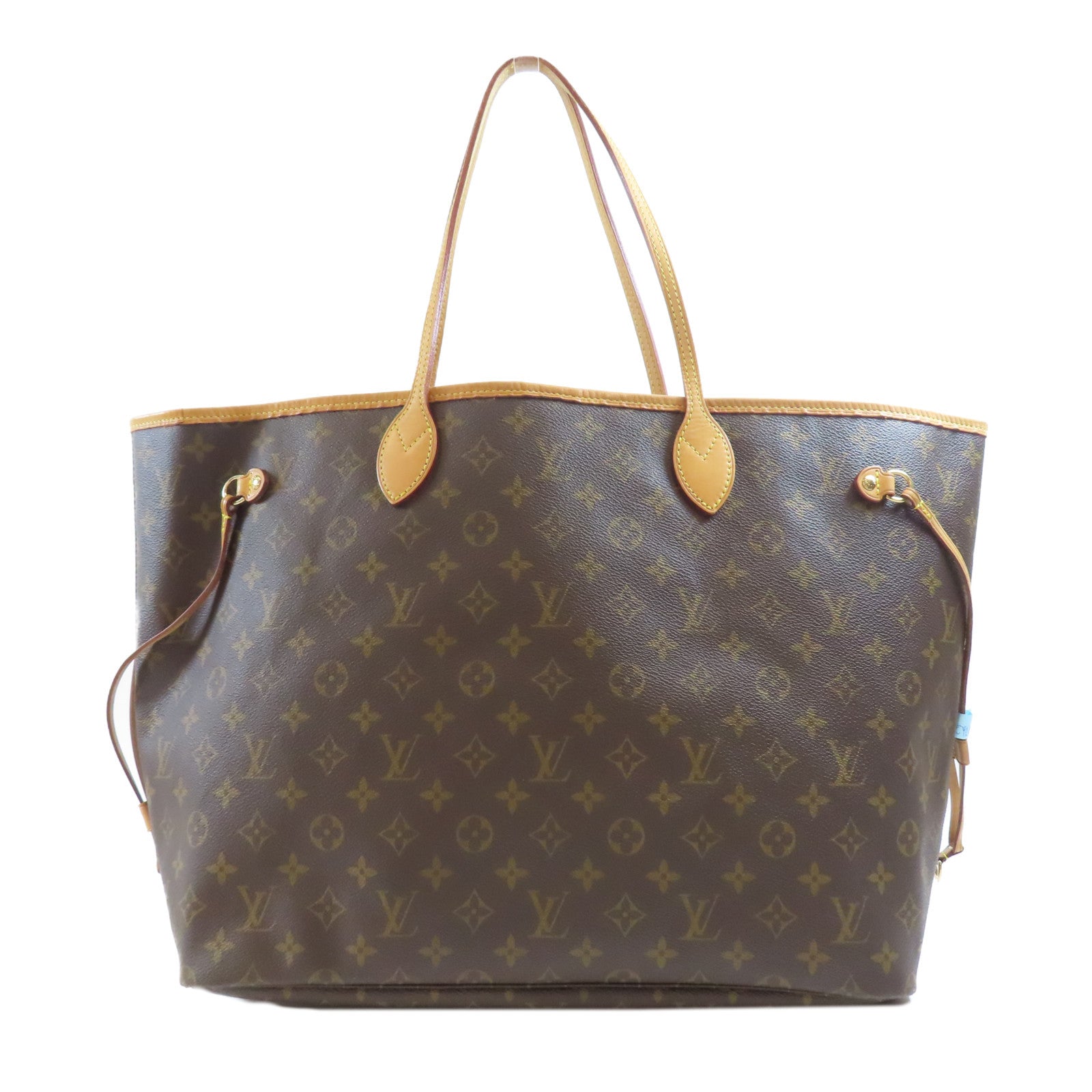 LOUIS VUITTON Monogram Neverfull GM金扣手挽袋棕色