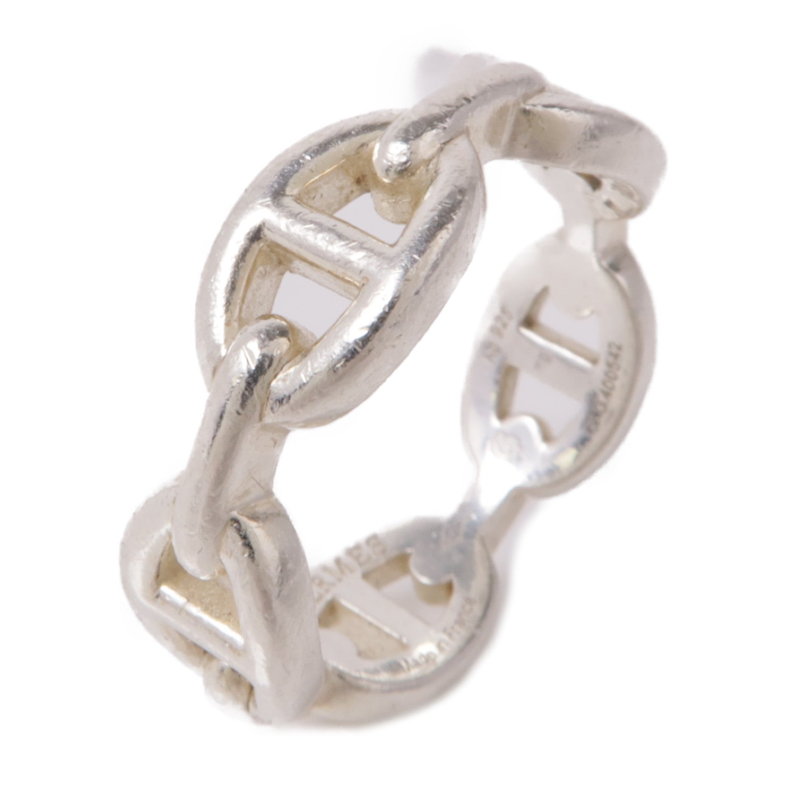 HERMES 925純銀Chaine Dancre Enchainee Ring戒指SilverUS#8.5