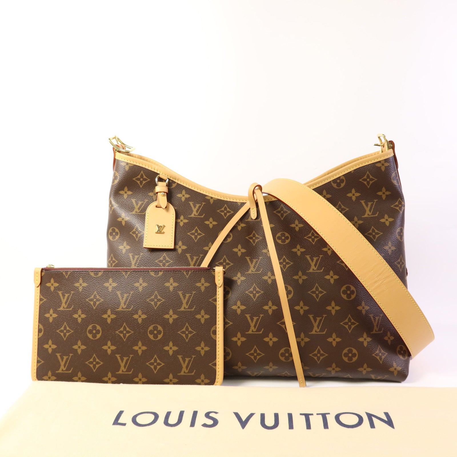 LOUIS VUITTON Monogram Carry All MM金扣肩背袋