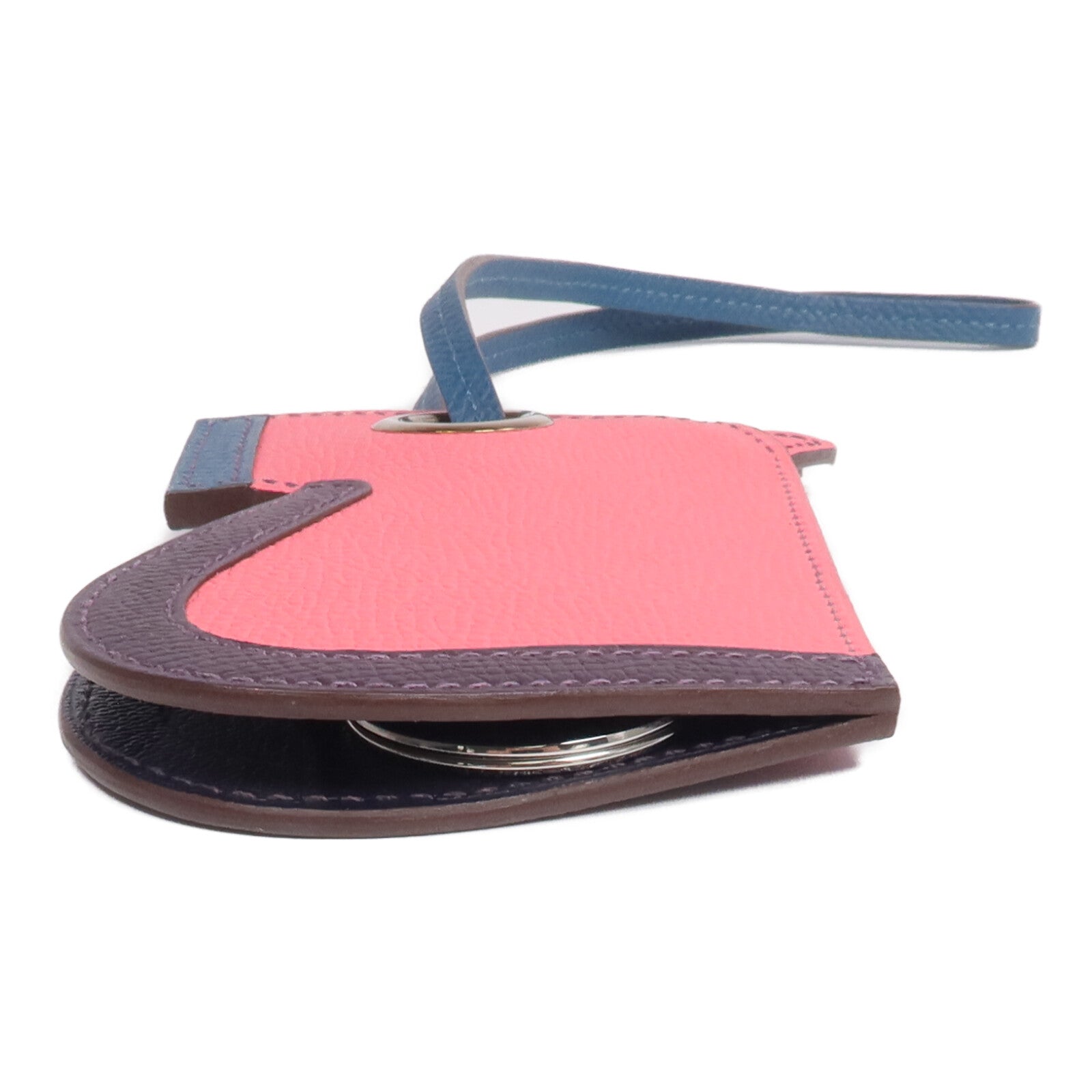 HERMES Epsom皮革Camail Key Ring鑰匙圈Rose Azalee/Colvert/Raisin