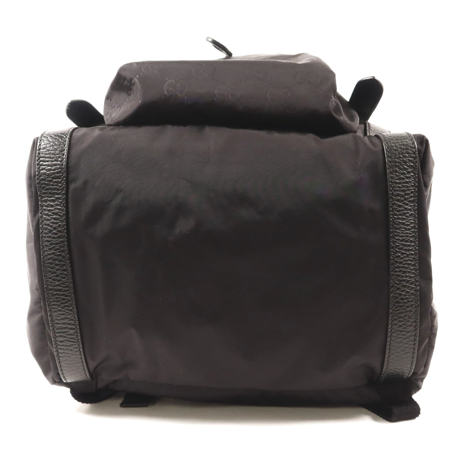 GUCCI 尼龍GG Logo Flap Drawstring Backpack銀扣背包