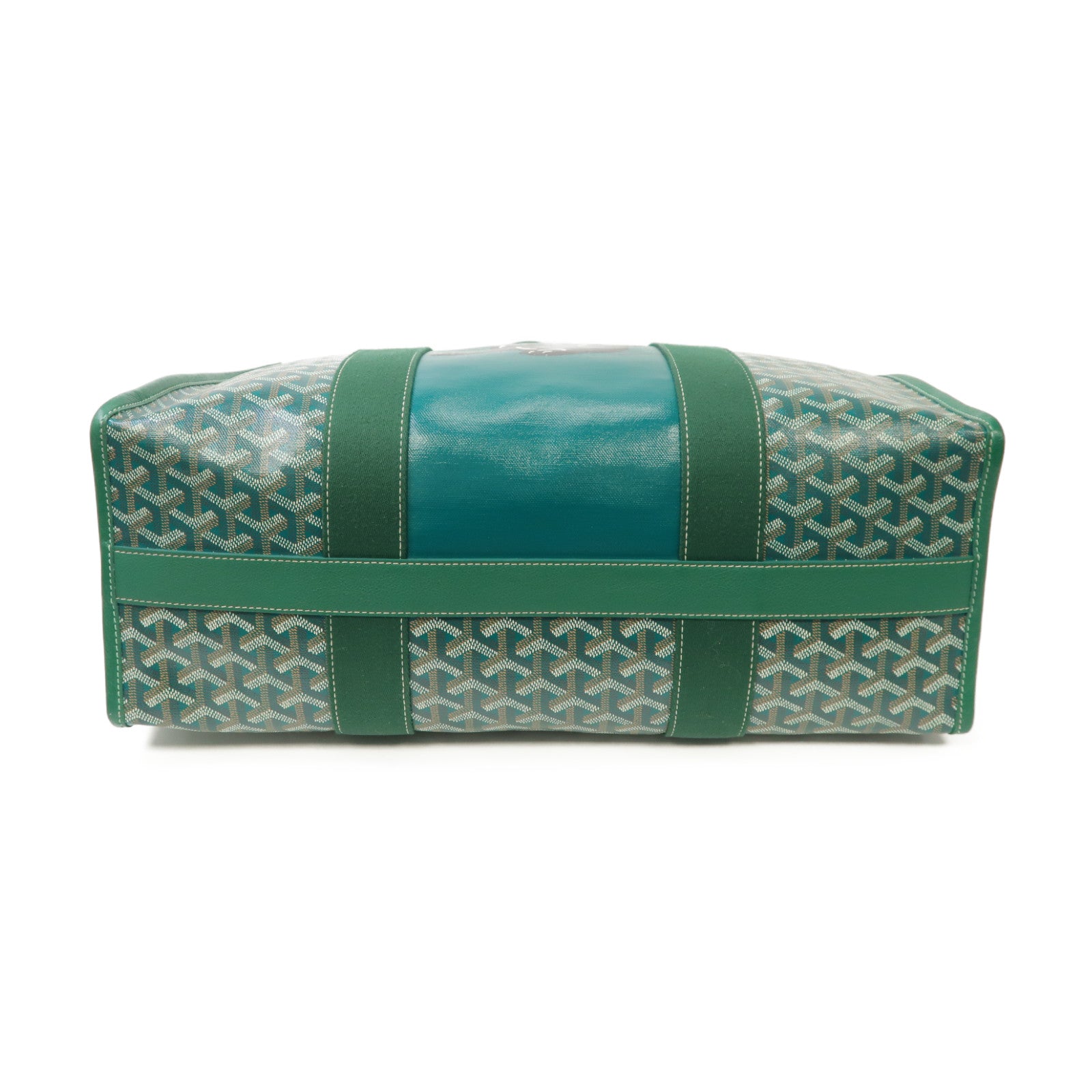 GOYARD 塗層帆布/皮革Villette手挽袋綠色
