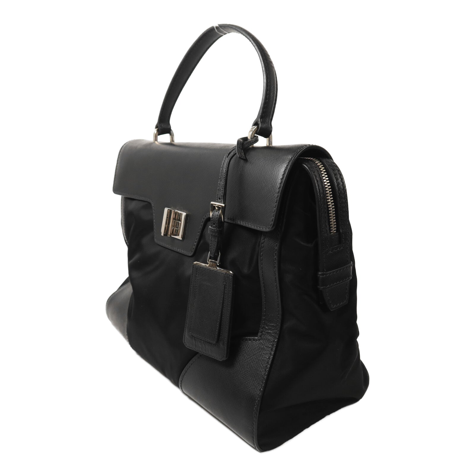PRADA 尼龍Hand Bag銀扣手挽袋