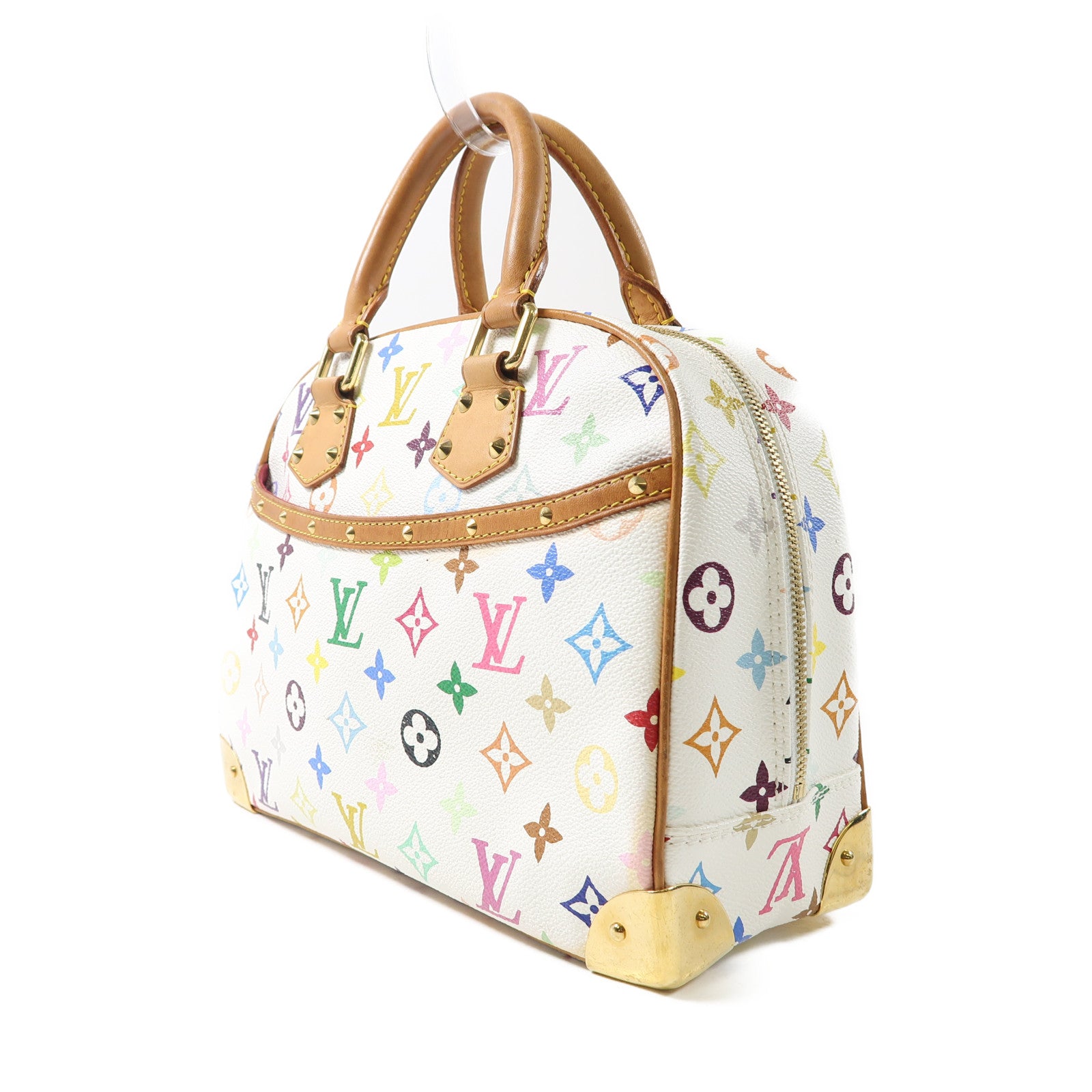 LOUIS VUITTON Monogram Trouville金扣手挽袋白色/多色