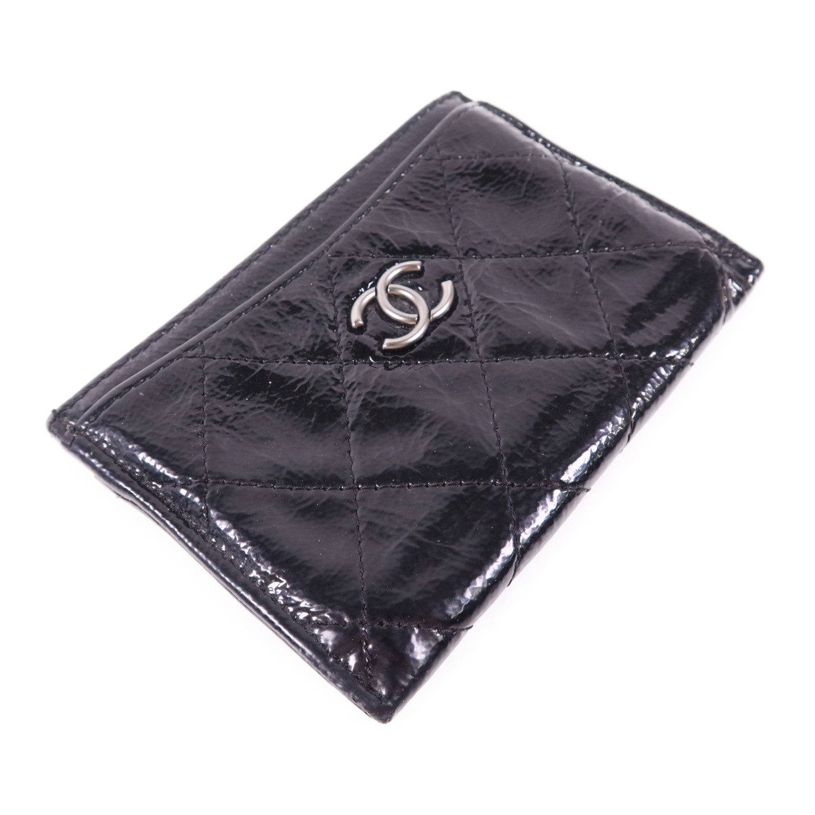 CHANEL 漆皮皮革Card Case銀扣卡片套