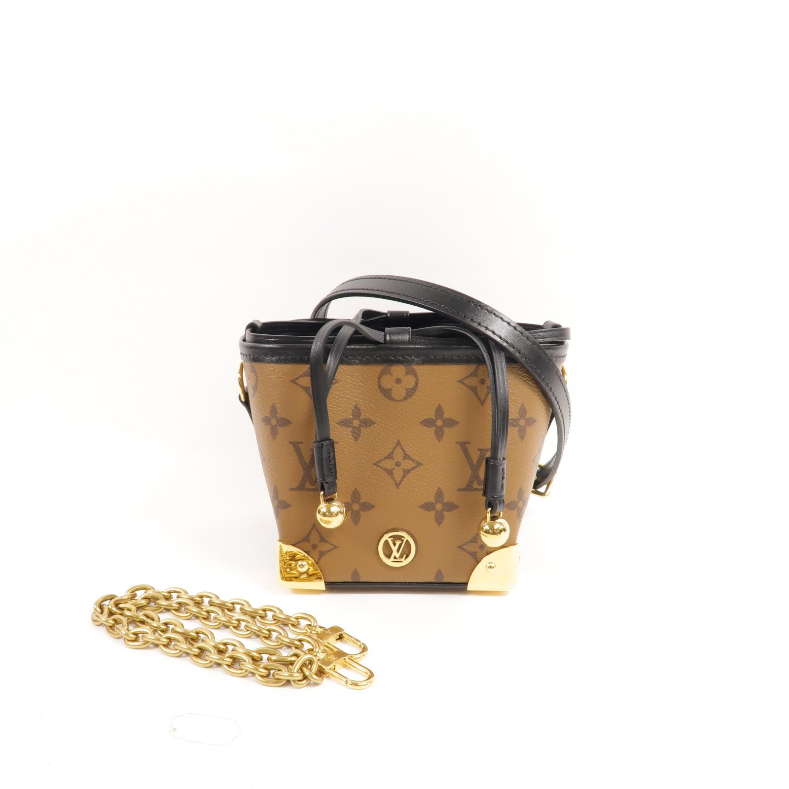 LOUIS VUITTON Monogram Reverse Noe Purse LV Charms金扣肩背袋