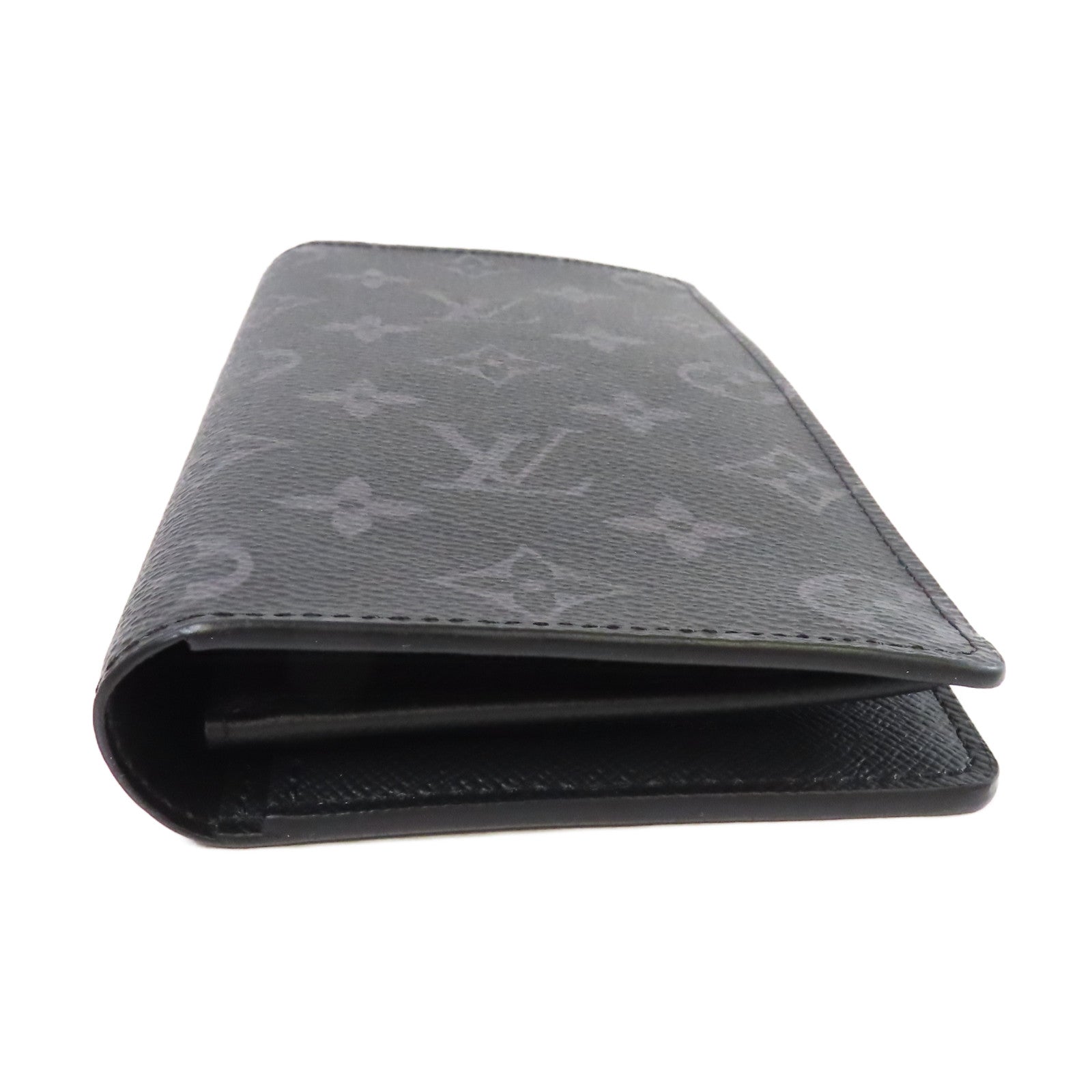 LOUIS VUITTON Monogram Eclipse Brazza Long Wallet銀扣長錢包黑色/碳灰色