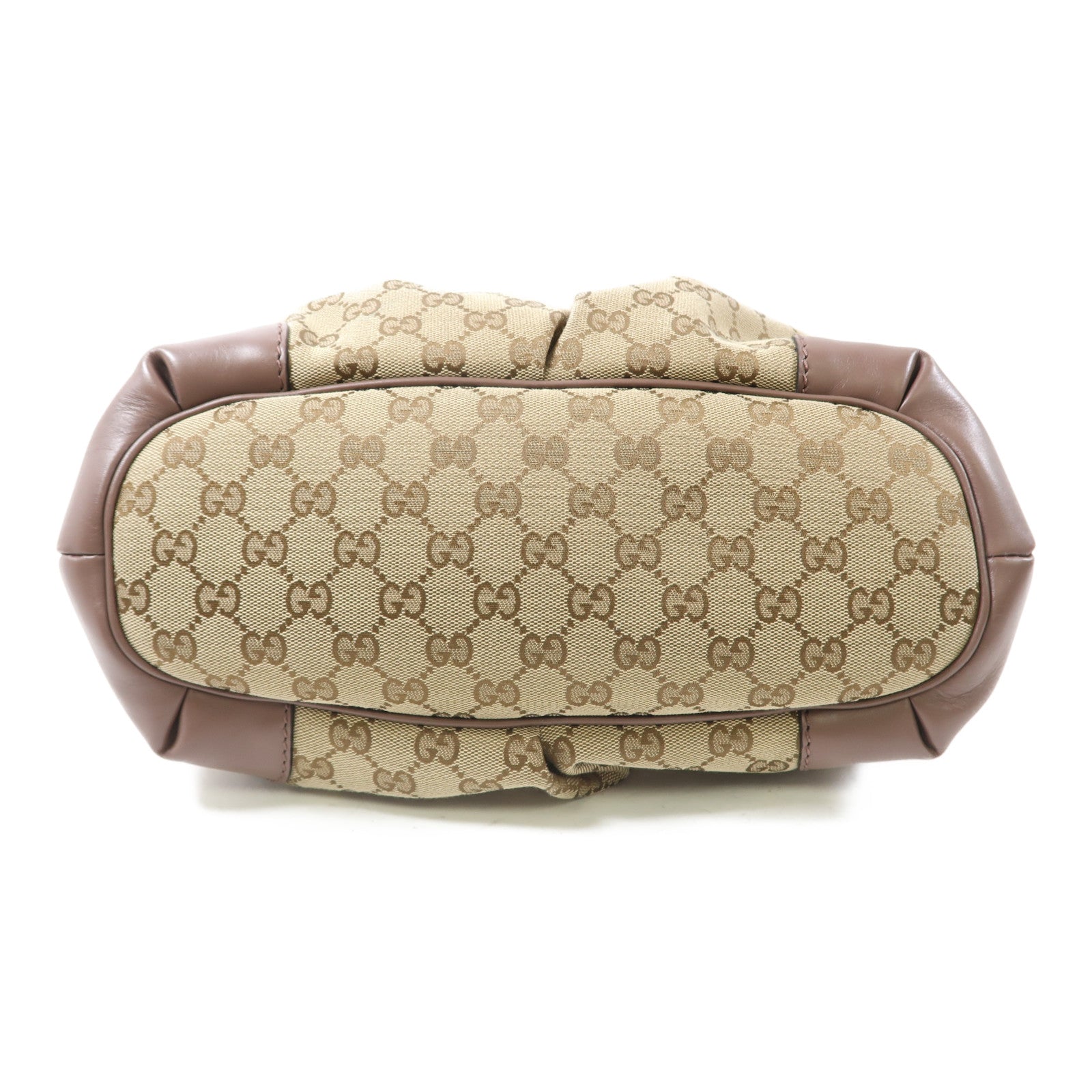 GUCCI 帆布Sukey Tote金扣手挽肩背兩用袋棕色/紫色