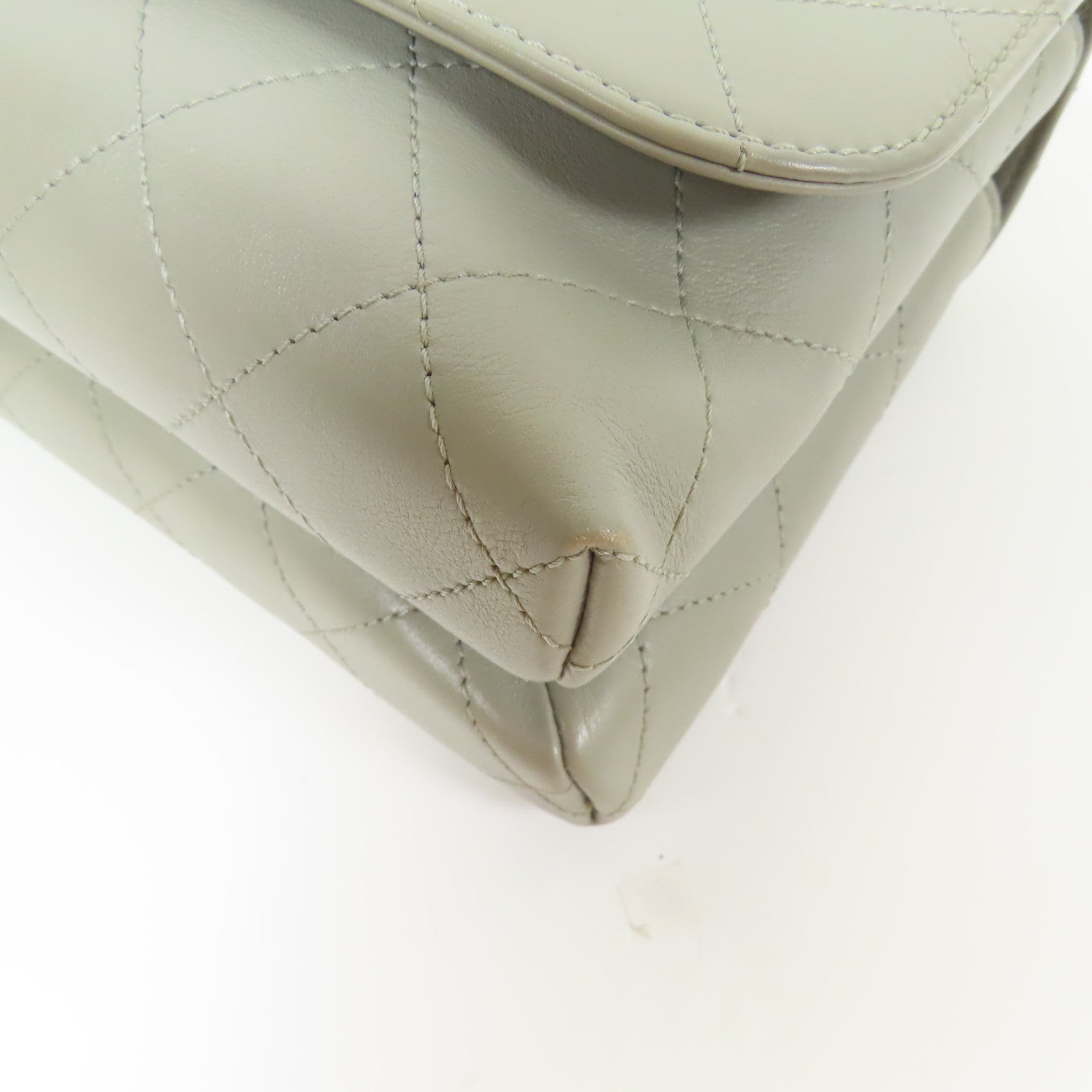 CHANEL 牛皮皮革Flap Bag With Top Handle金扣手挽肩背兩用袋