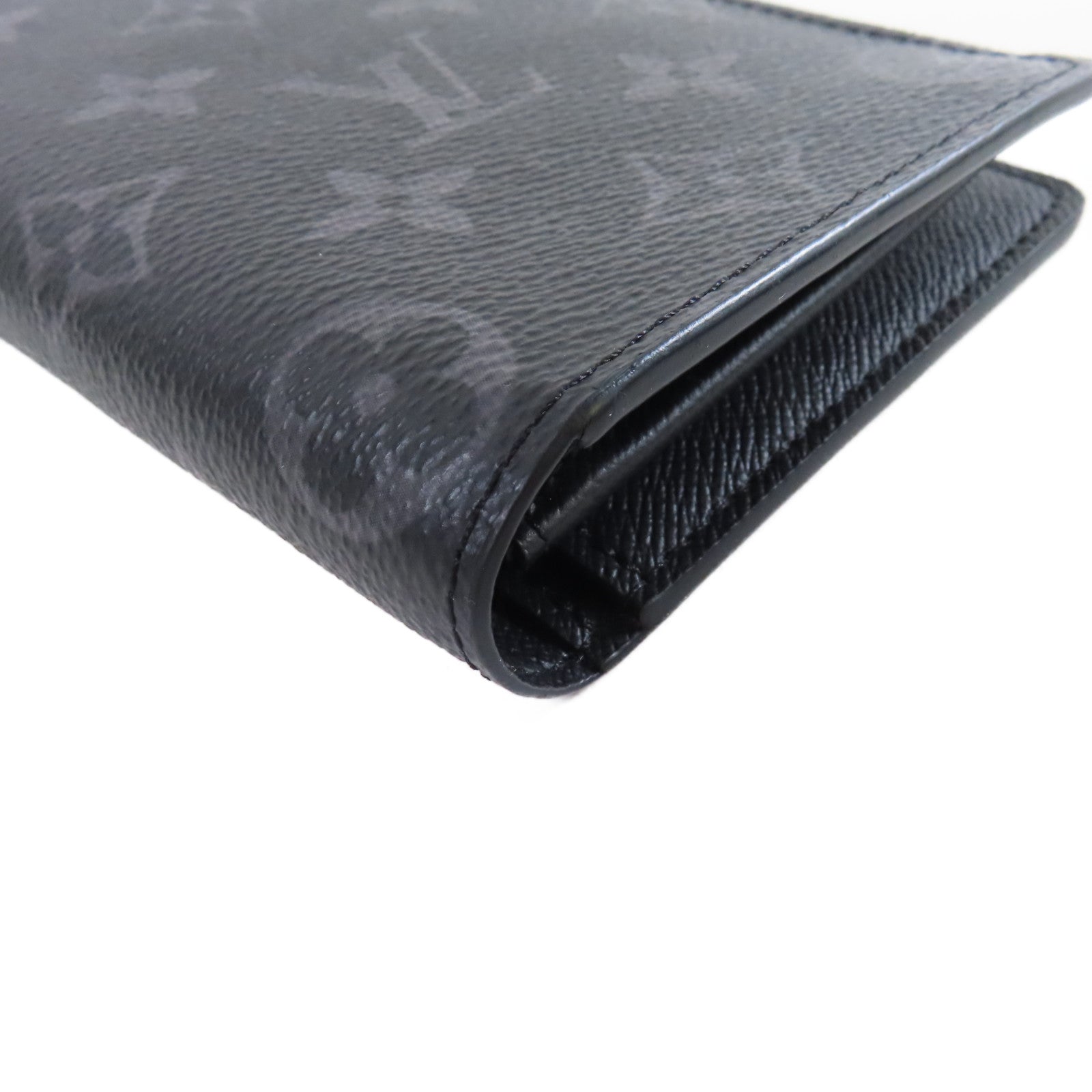 LOUIS VUITTON Monogram Eclipse Brazza Long Wallet銀扣長錢包黑色/碳灰色