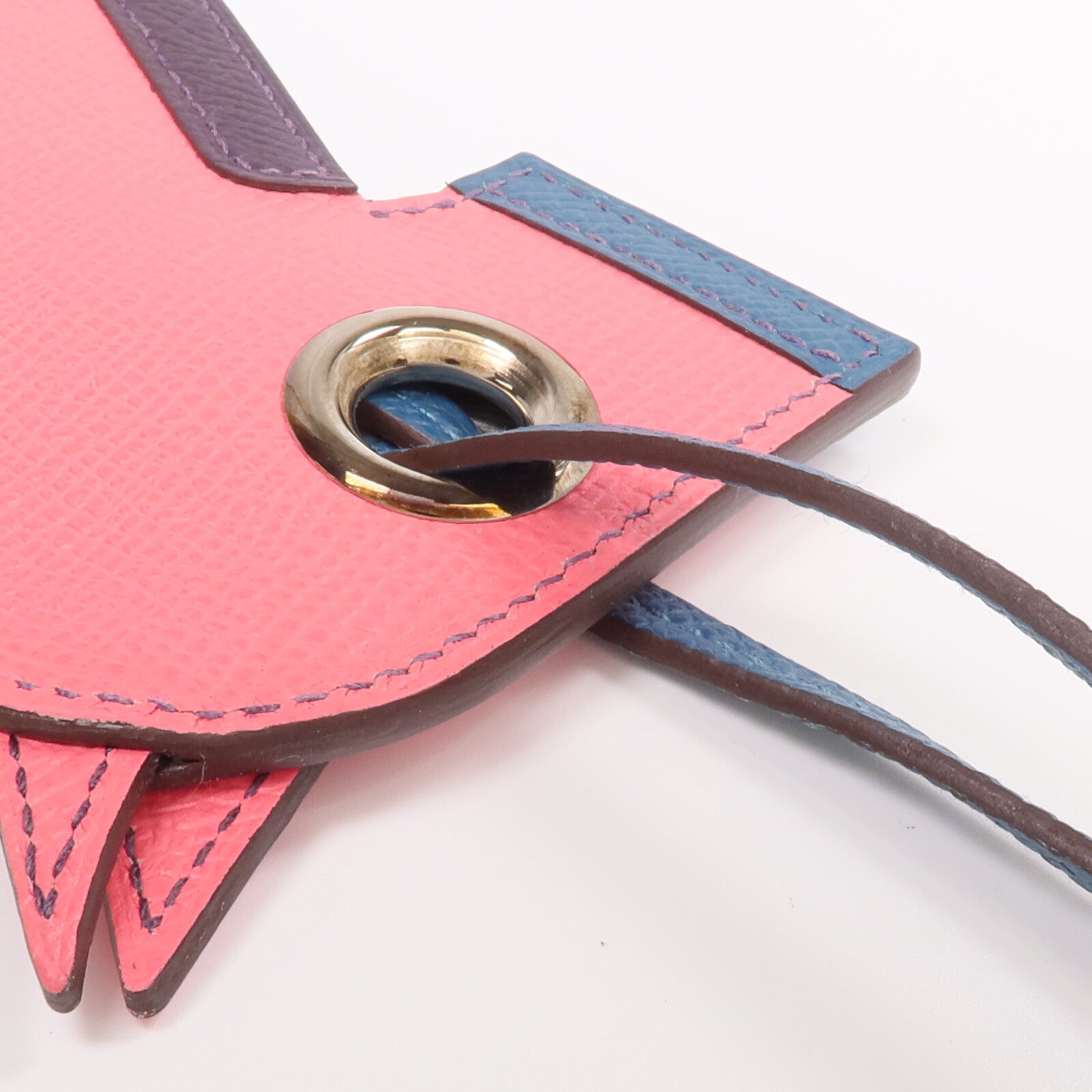 HERMES Epsom皮革Camail Key Ring鑰匙圈Rose Azalee/Colvert/Raisin
