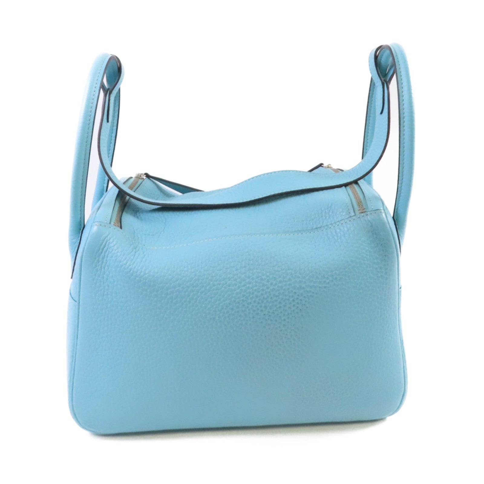 HERMES 【激減優惠】Clemence皮革Lindy 26 Shoulder Bag銀扣肩背袋3P Bleu Atoll/環礁藍色