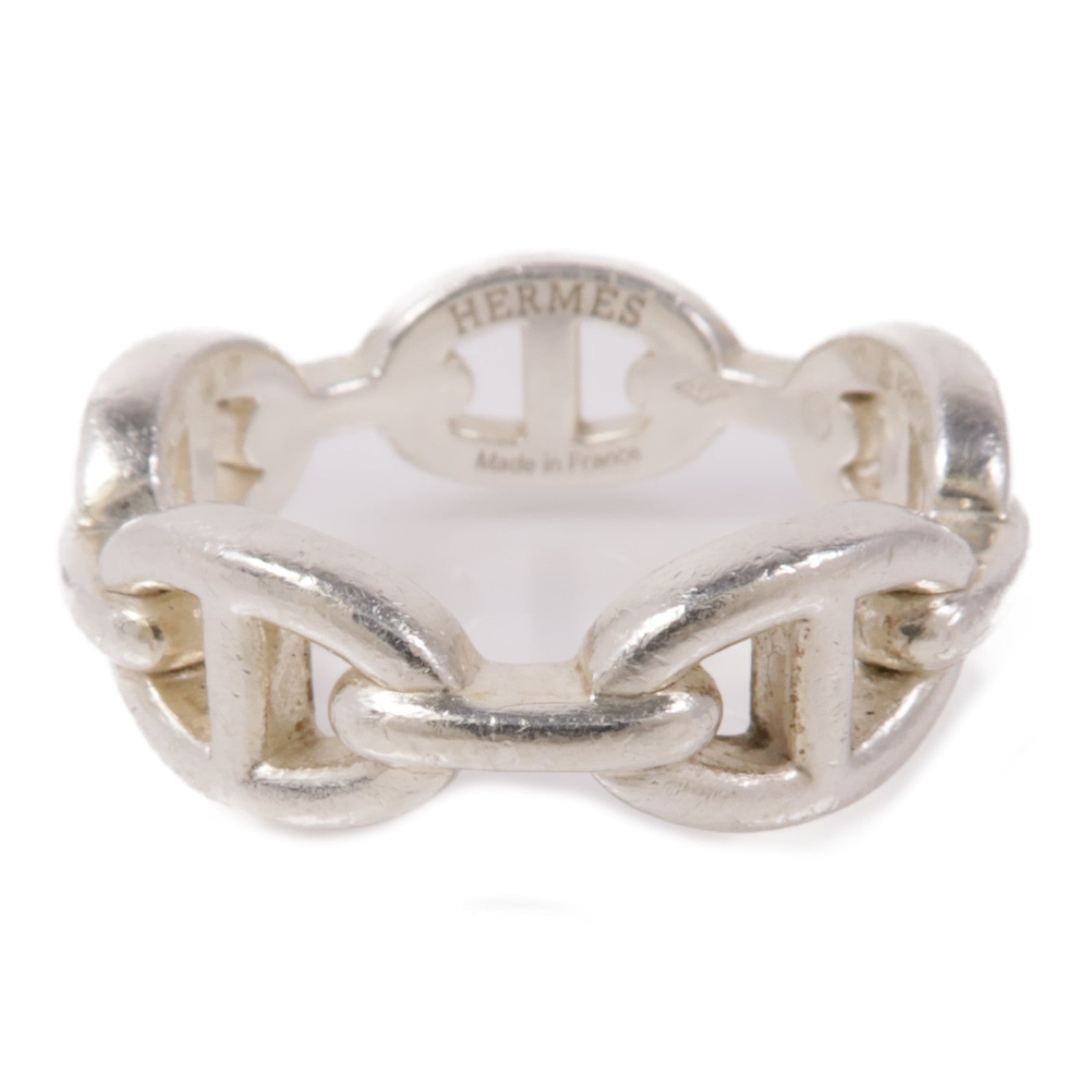 HERMES 925純銀Chaine Dancre Enchainee Ring戒指SilverUS#8.5