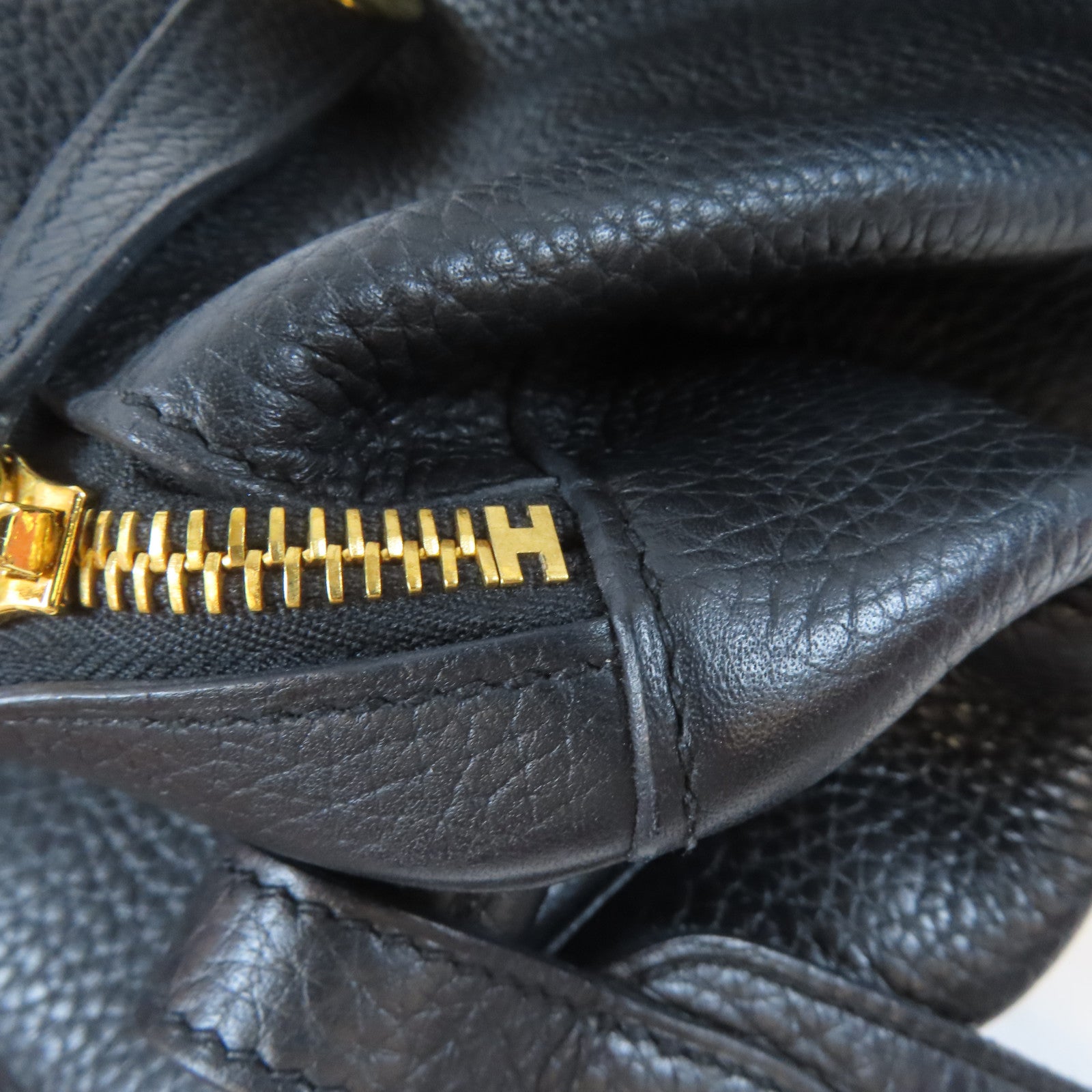 HERMES Clemence皮革Lindy 30金扣肩背袋Noir/黑色