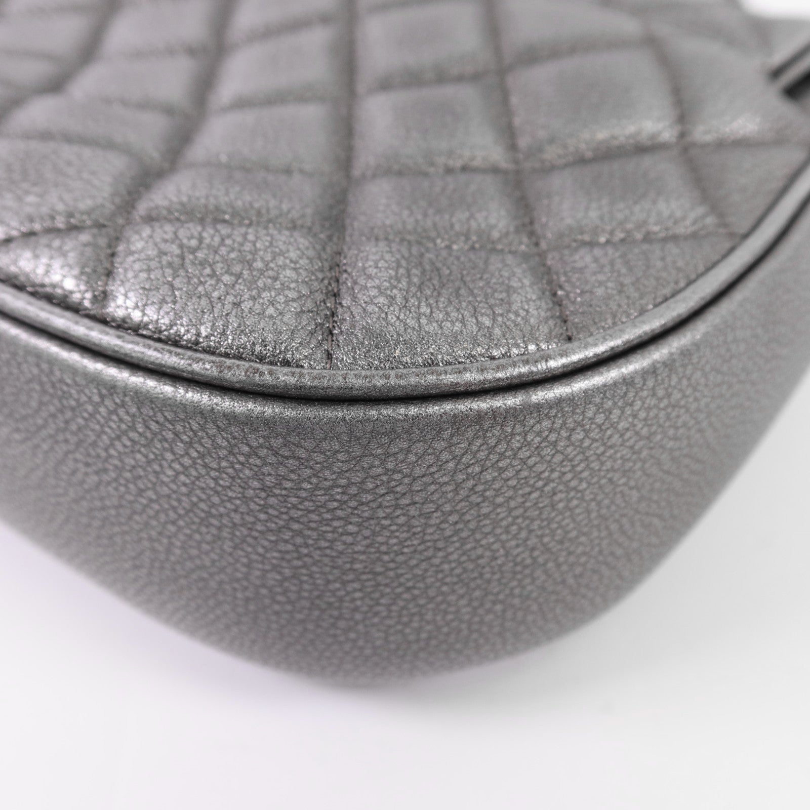 CHANEL 牛皮皮革Chain Shoulder銀扣鏈帶肩背袋