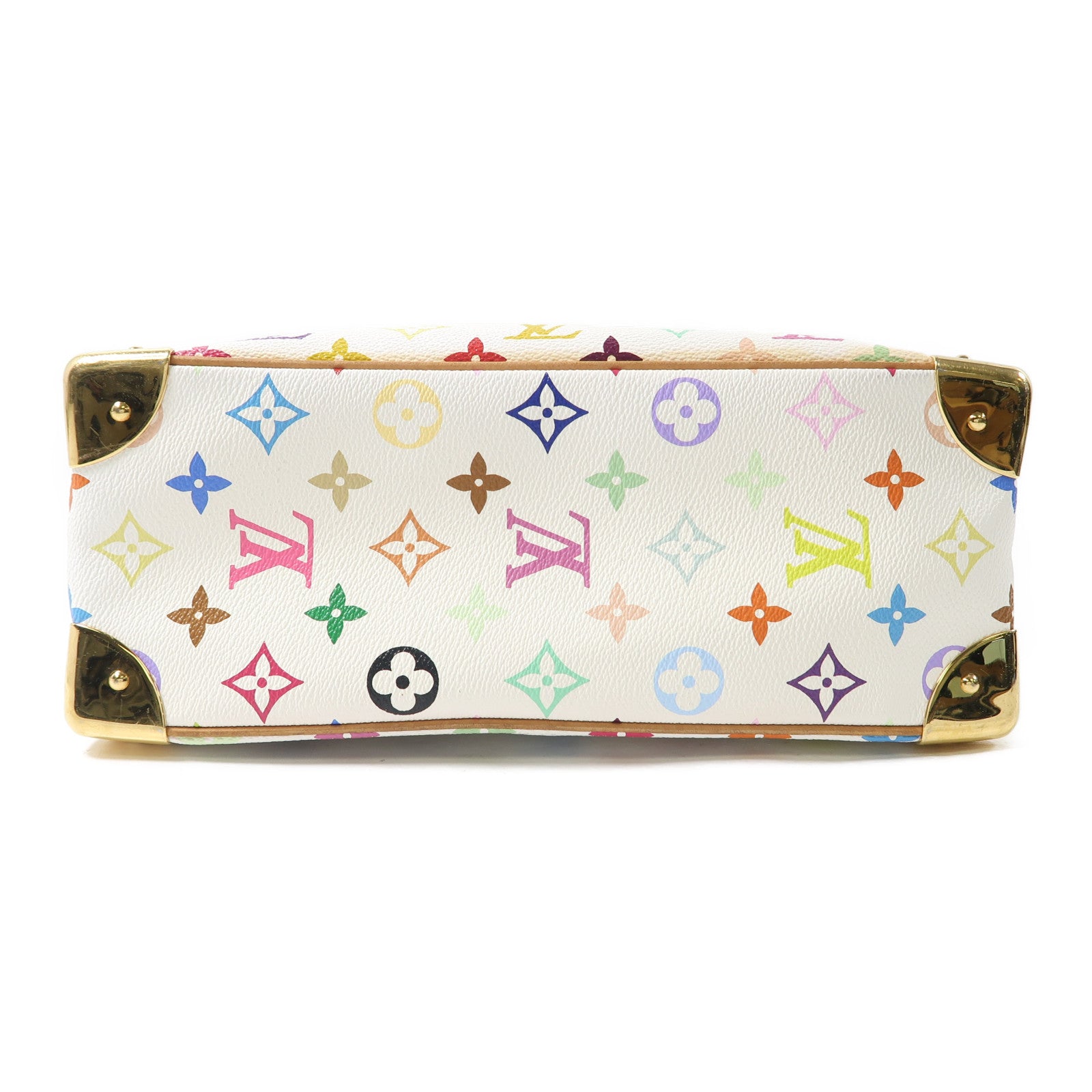 LOUIS VUITTON Monogram Trouville金扣手挽袋白色/多色
