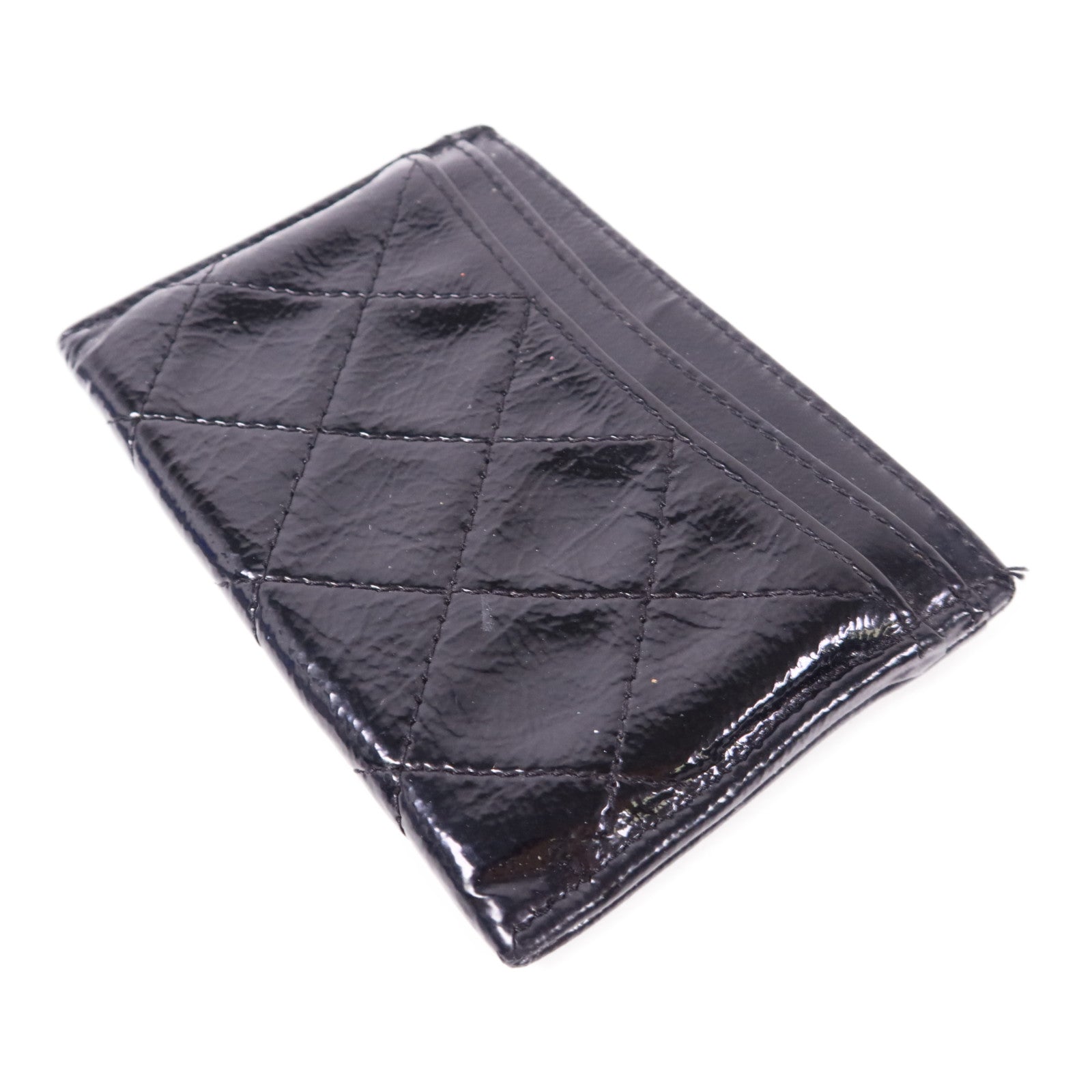 CHANEL 漆皮皮革Card Case銀扣卡片套