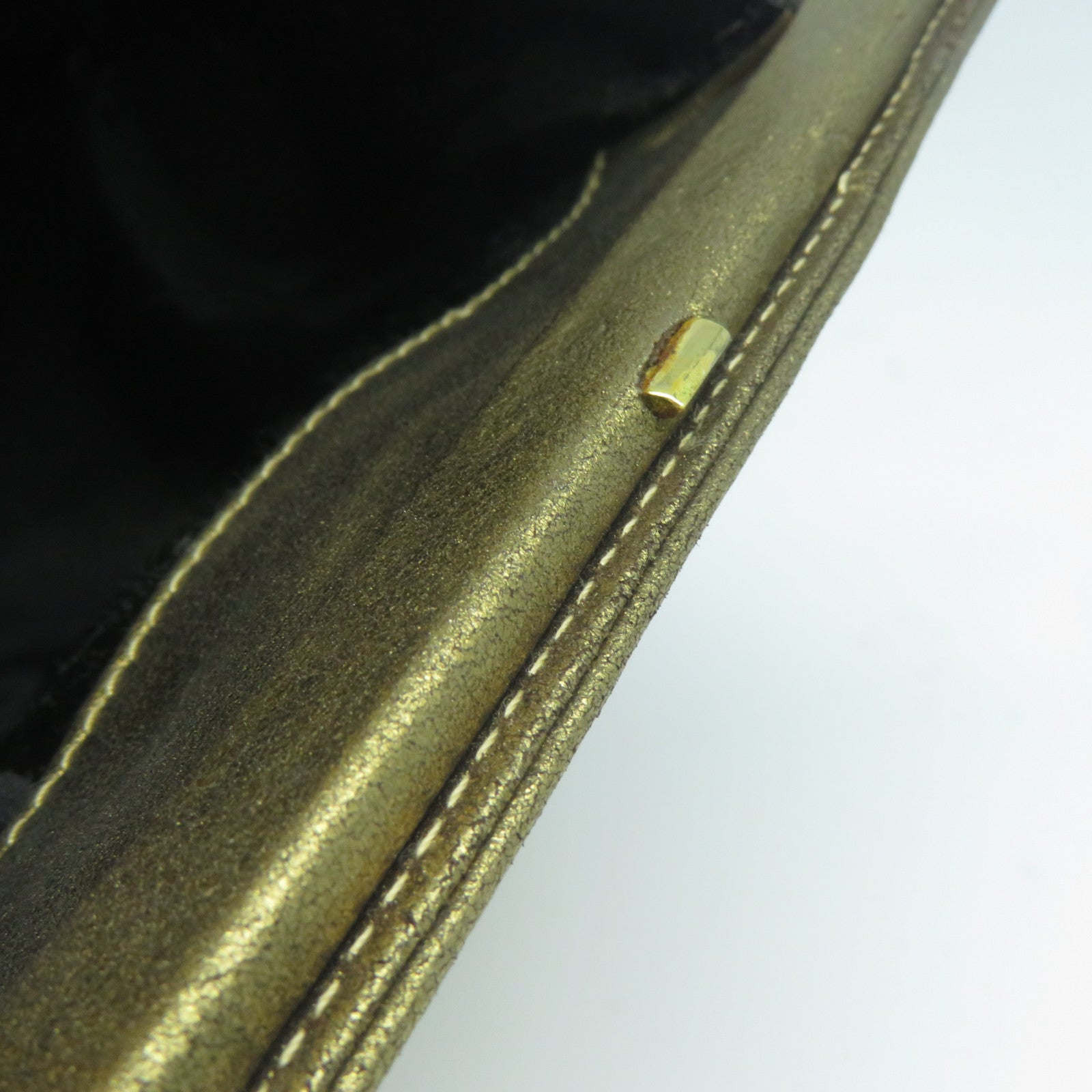 Salvatore Ferragamo 【清倉大減價】牛皮皮革Handbag金扣手挽袋金色