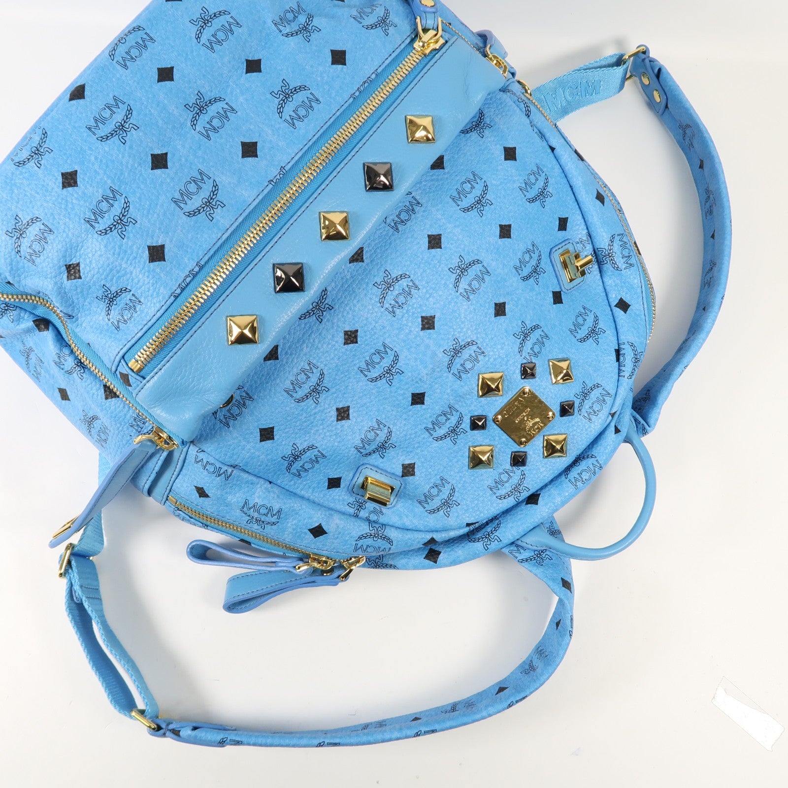 MCM 塗層帆布Backpack金扣背包