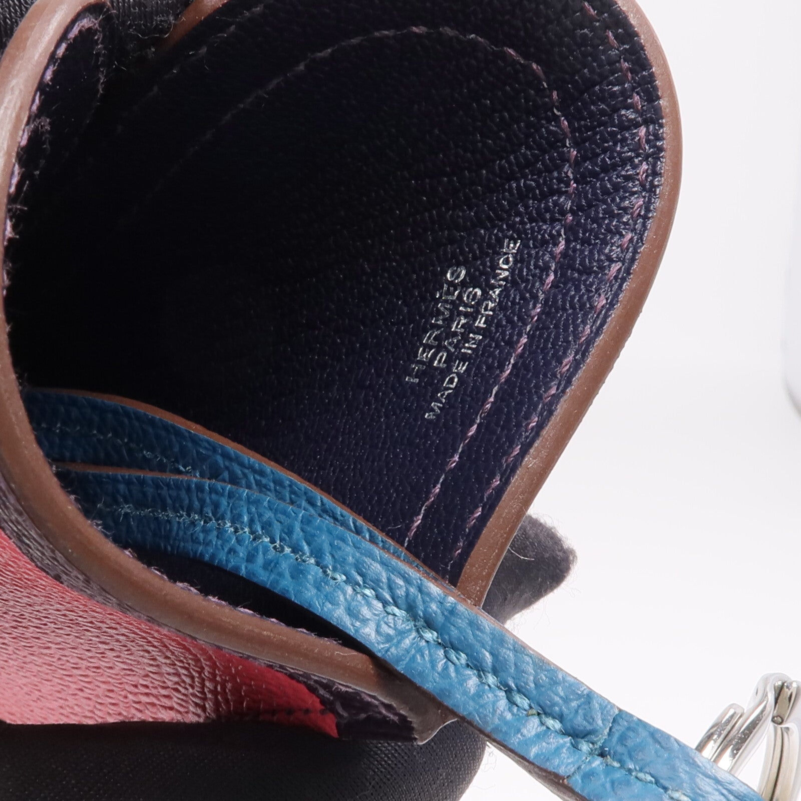 HERMES Epsom皮革Camail Key Ring鑰匙圈Rose Azalee/Colvert/Raisin