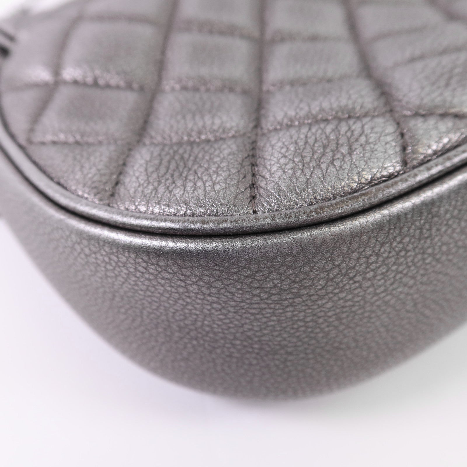 CHANEL 牛皮皮革Chain Shoulder銀扣鏈帶肩背袋