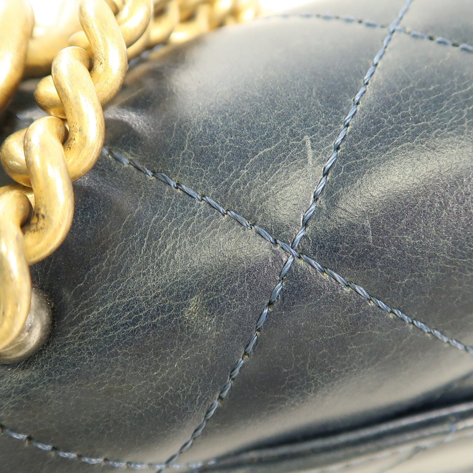 CHANEL 【激減優惠】牛皮皮革Chain Shoulder金扣手挽肩背兩用袋