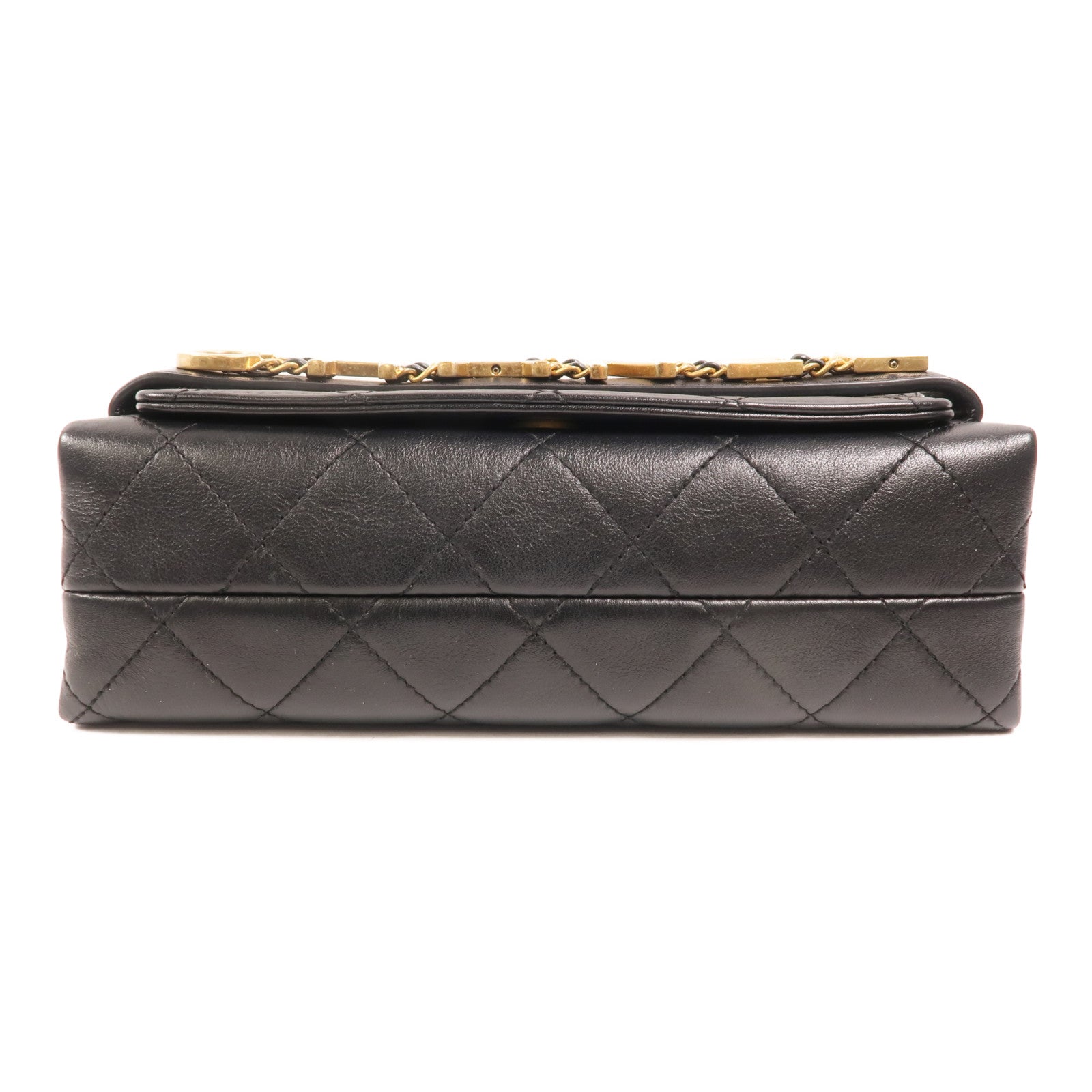 CHANEL 牛皮皮革Enchained Flap金扣鏈帶肩背袋
