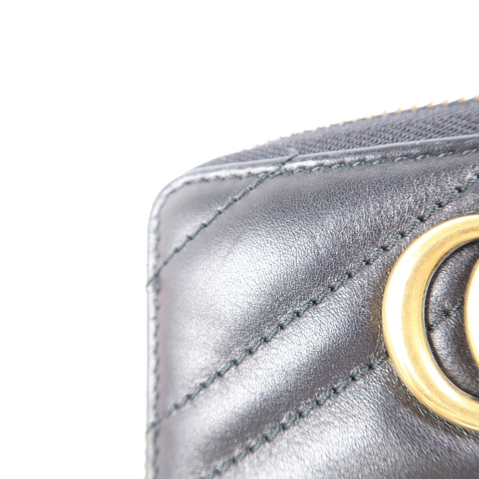 GUCCI 【激減優惠】牛皮皮革GG Marmont Wallet金扣錢包