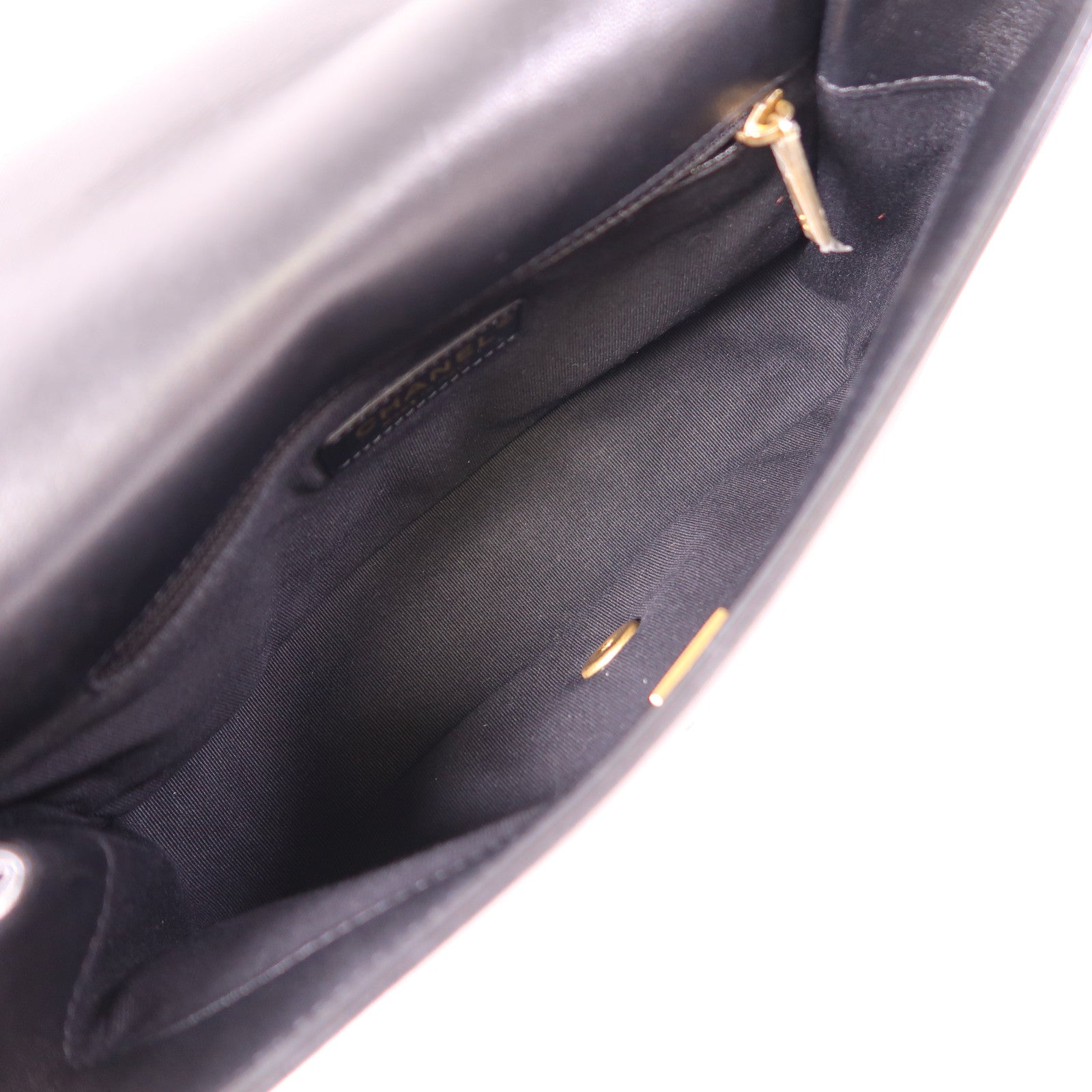 CHANEL 羊皮皮革Chain Shoulder金扣鏈帶肩背袋