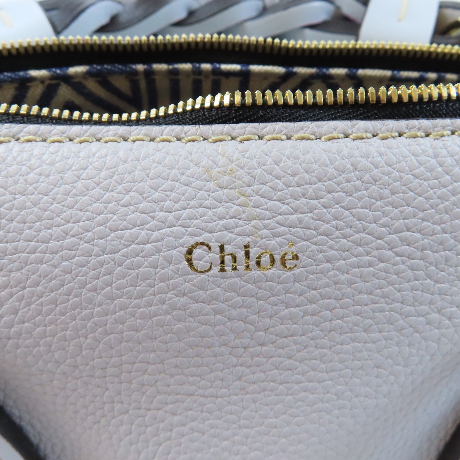 Chloe **【激減優惠】牛皮皮革2 Way Shoulder Bag金扣手挽肩背兩用袋淺藍色