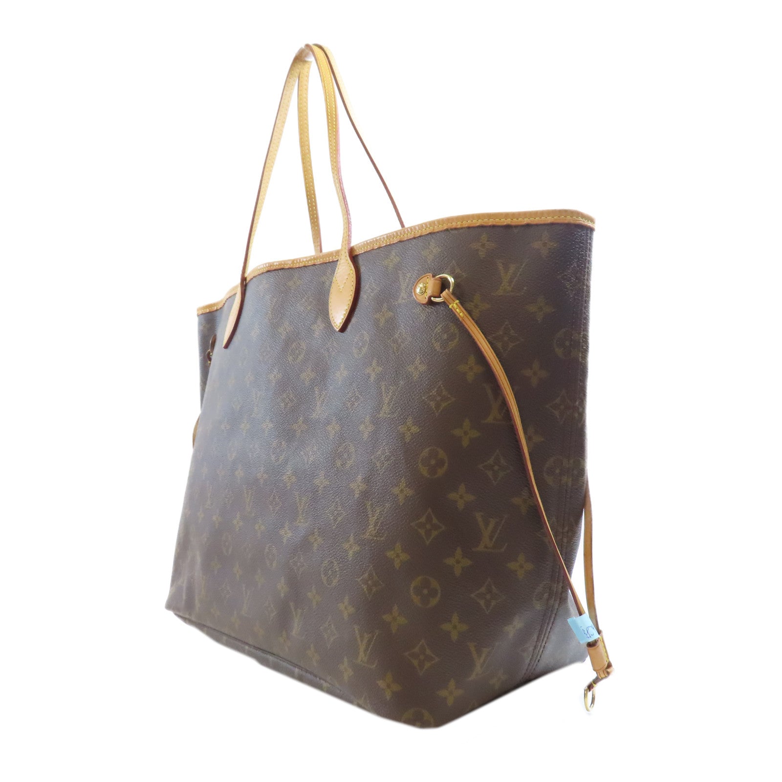 LOUIS VUITTON Monogram Neverfull GM金扣手挽袋棕色