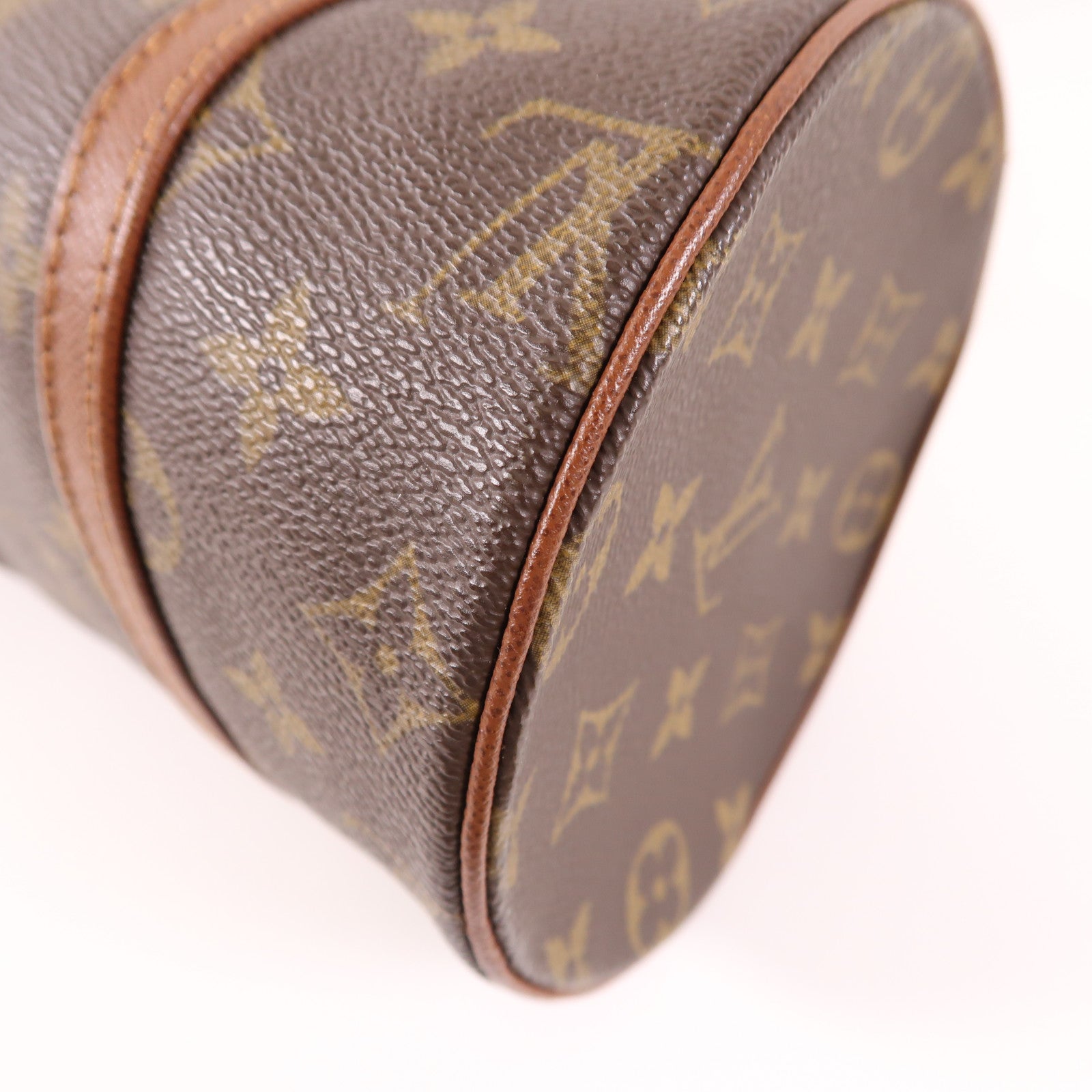 LOUIS VUITTON Monogram Papillon金扣手挽袋棕色