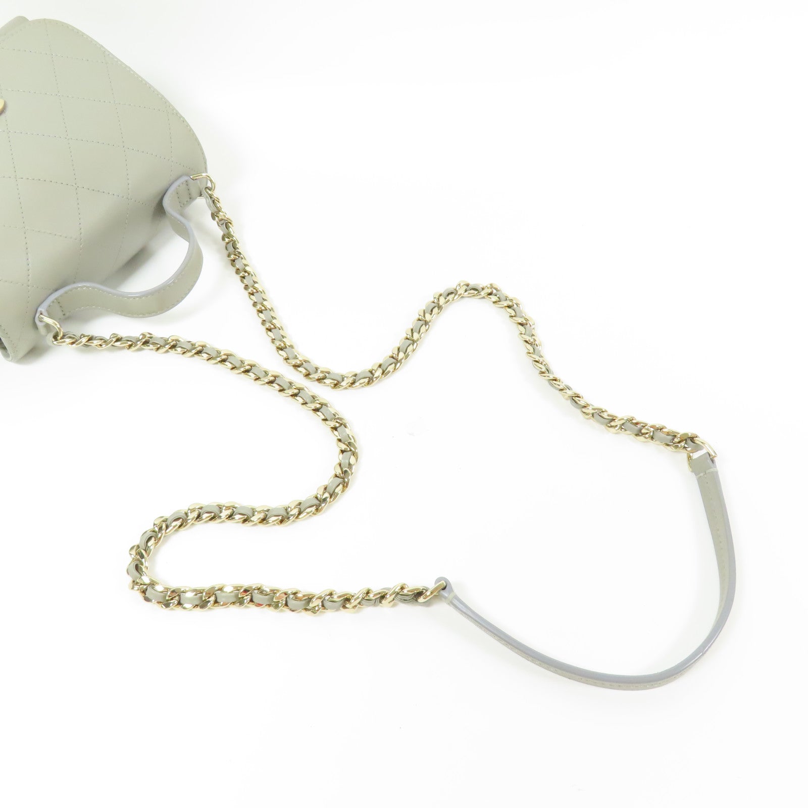 CHANEL 牛皮皮革Flap Bag With Top Handle金扣手挽肩背兩用袋