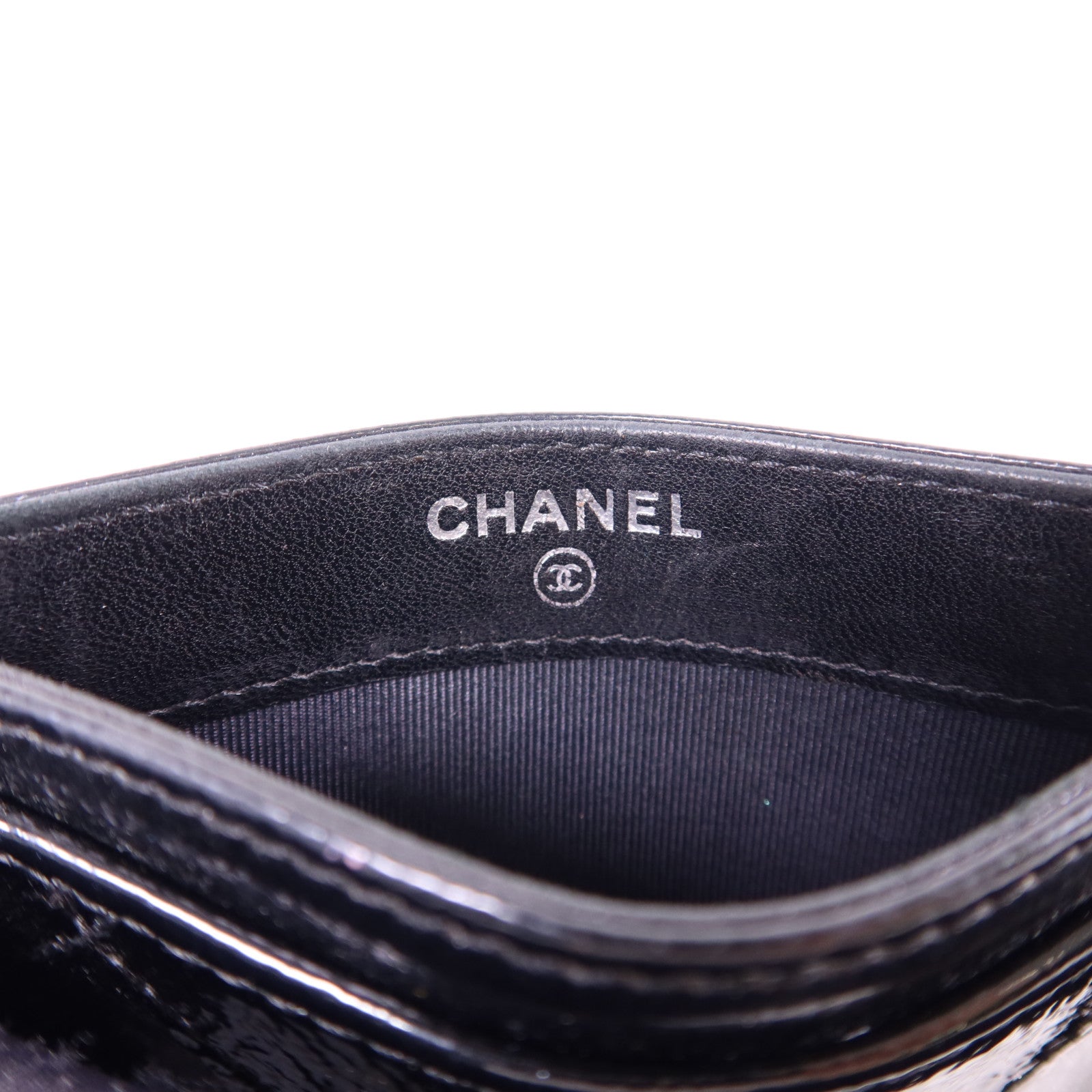 CHANEL 漆皮皮革Card Case銀扣卡片套