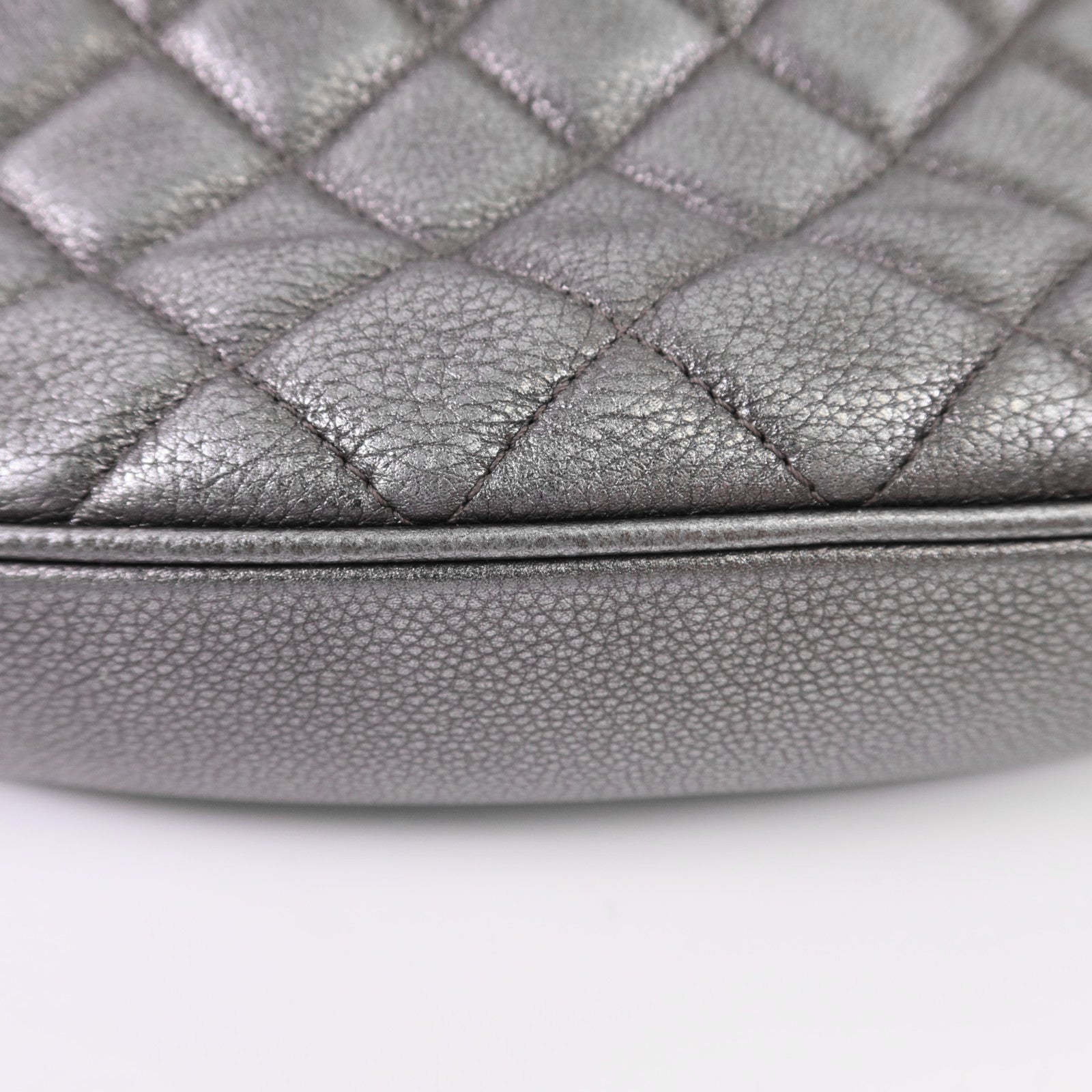 CHANEL 牛皮皮革Chain Shoulder銀扣鏈帶肩背袋