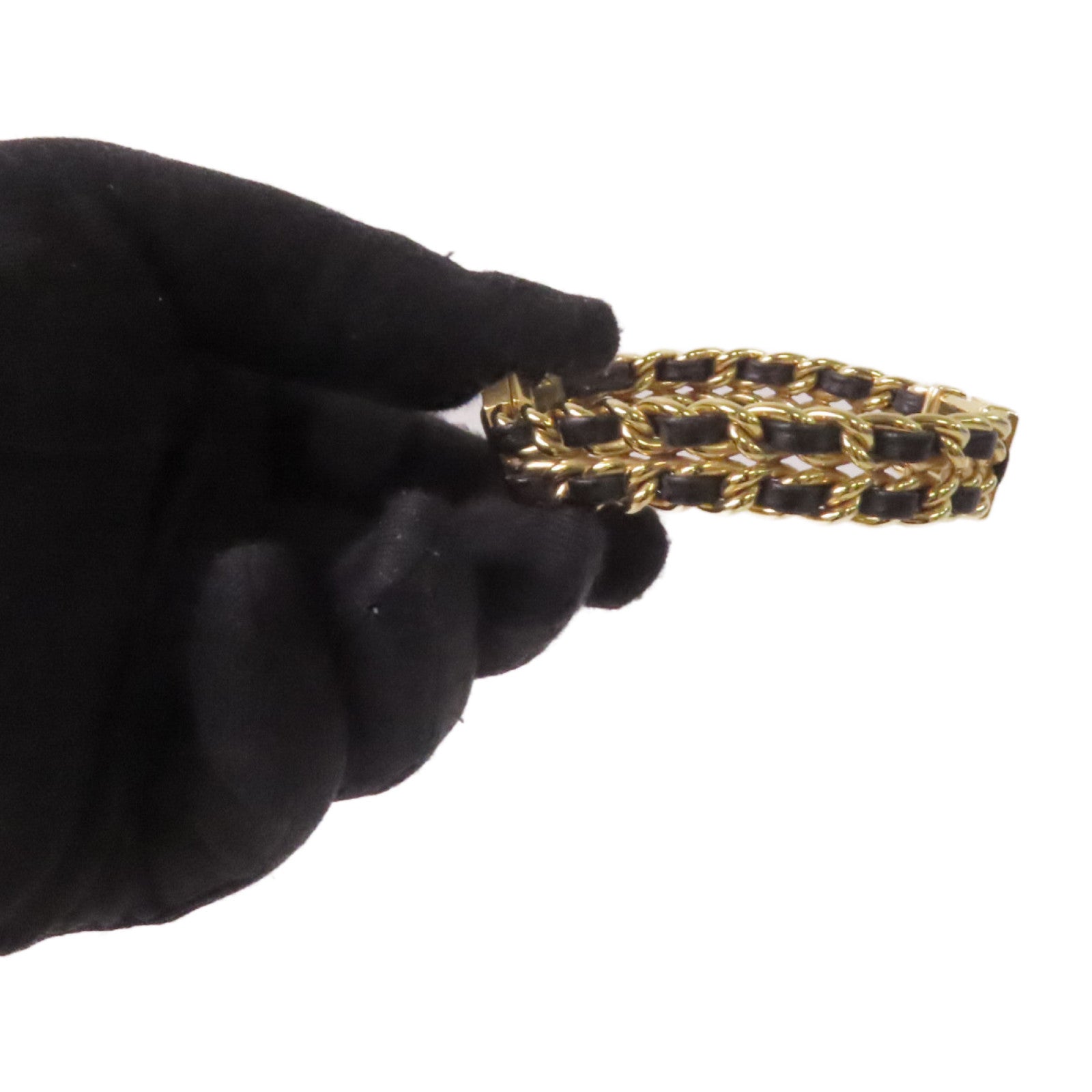 CHANEL Premiere L Watch鍍金/牛皮皮革石英機芯手錶黑色