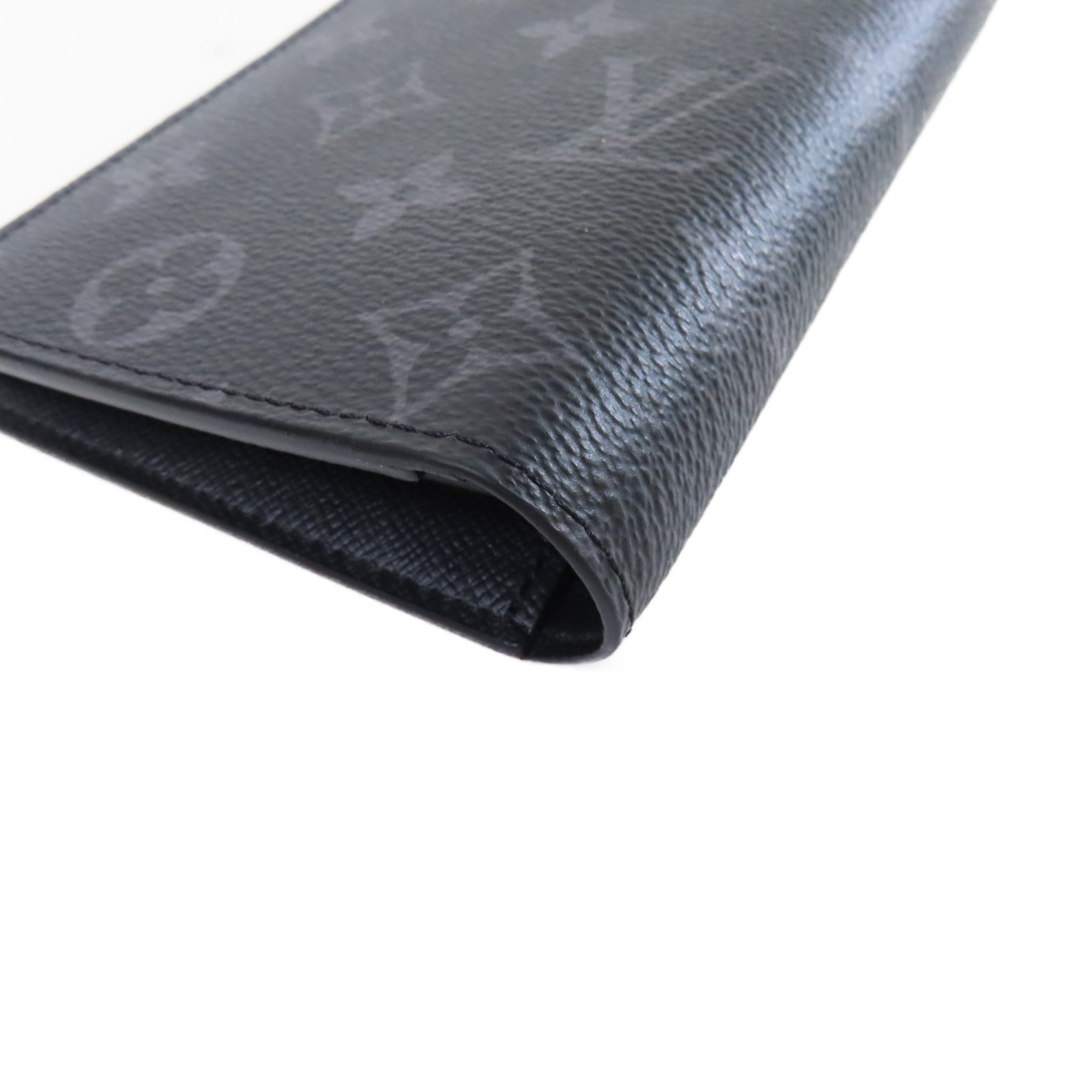 LOUIS VUITTON Monogram Eclipse Brazza Long Wallet銀扣長錢包黑色/碳灰色