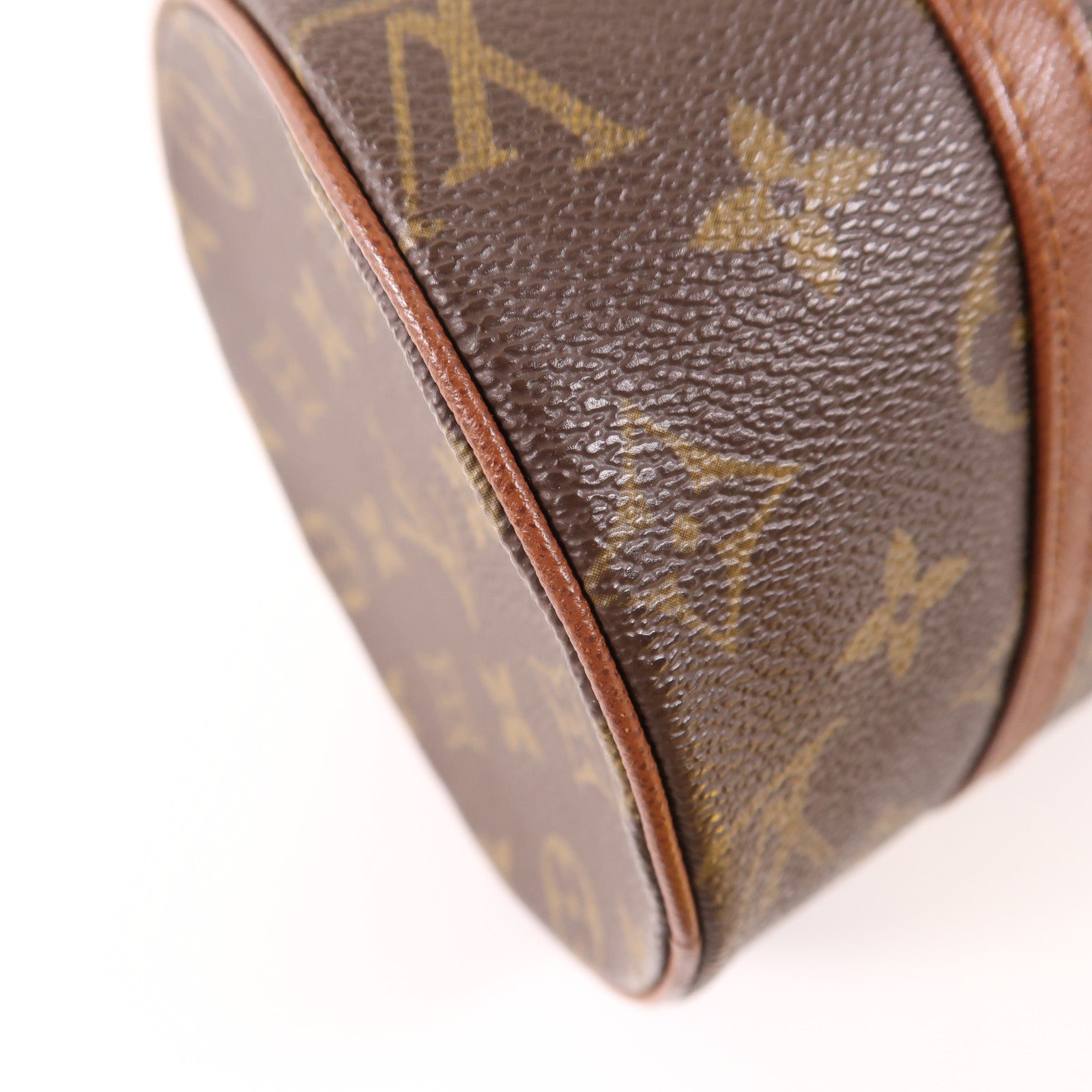 LOUIS VUITTON Monogram Papillon金扣手挽袋棕色