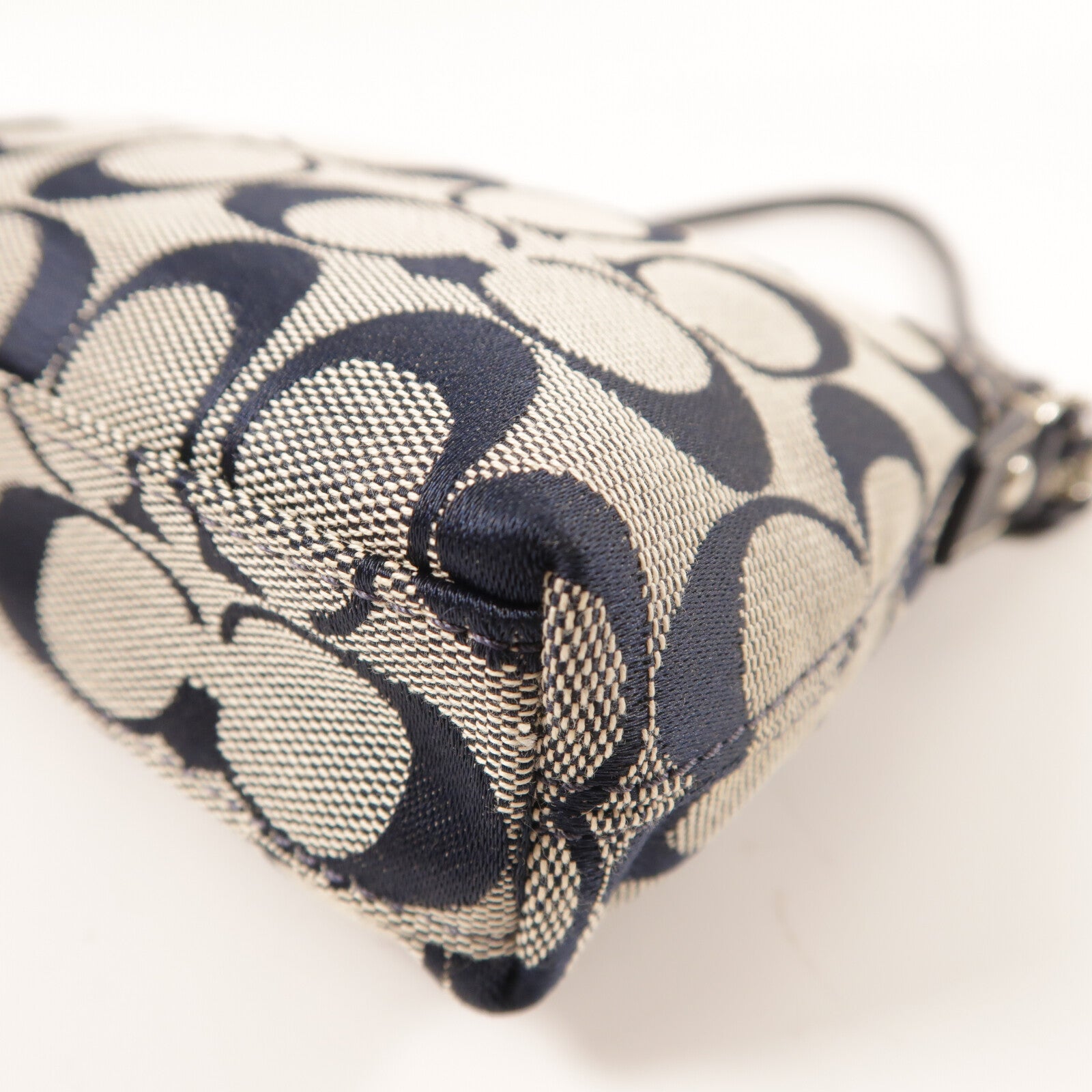 COACH 帆布Turnlock Mini Hand Bag銀扣手挽袋