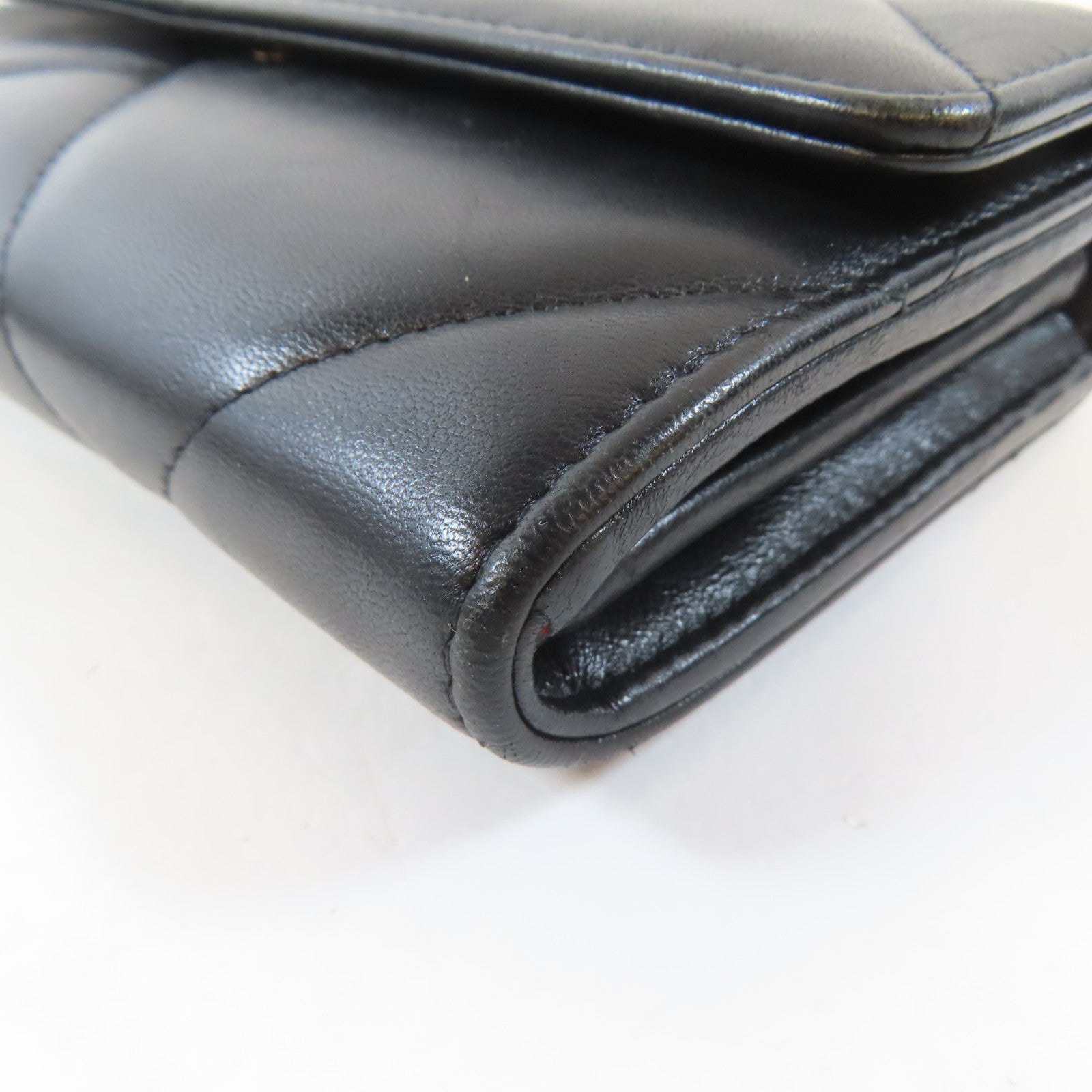 CHANEL 羊皮皮革19 Long Flap Wallet金扣長錢包黑色