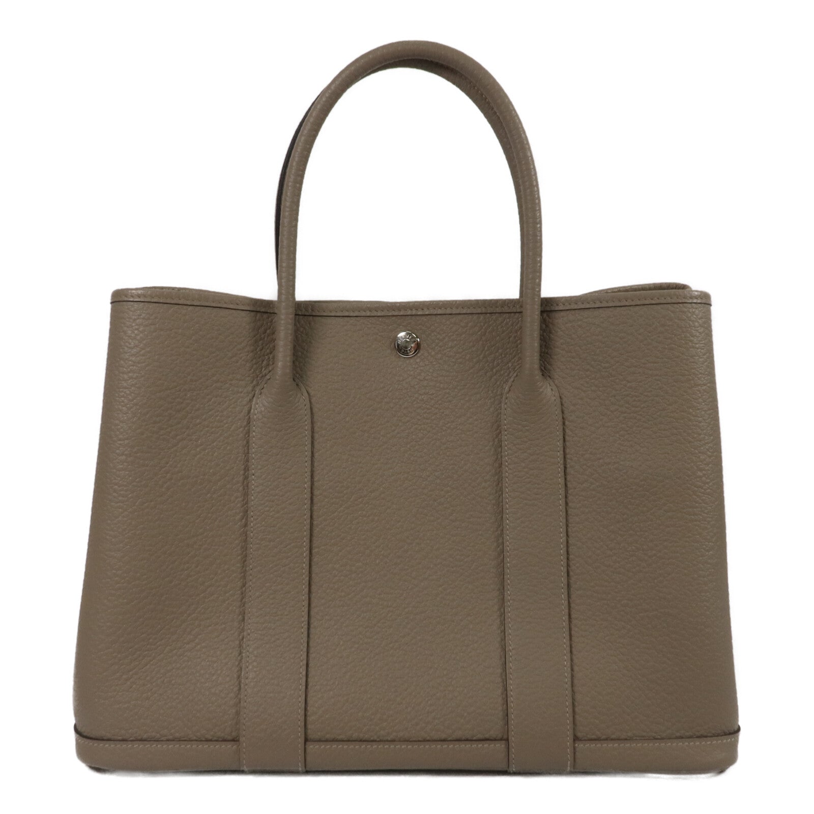 HERMES Negonda皮革Garden Party PM手挽袋Gris Tourterelle