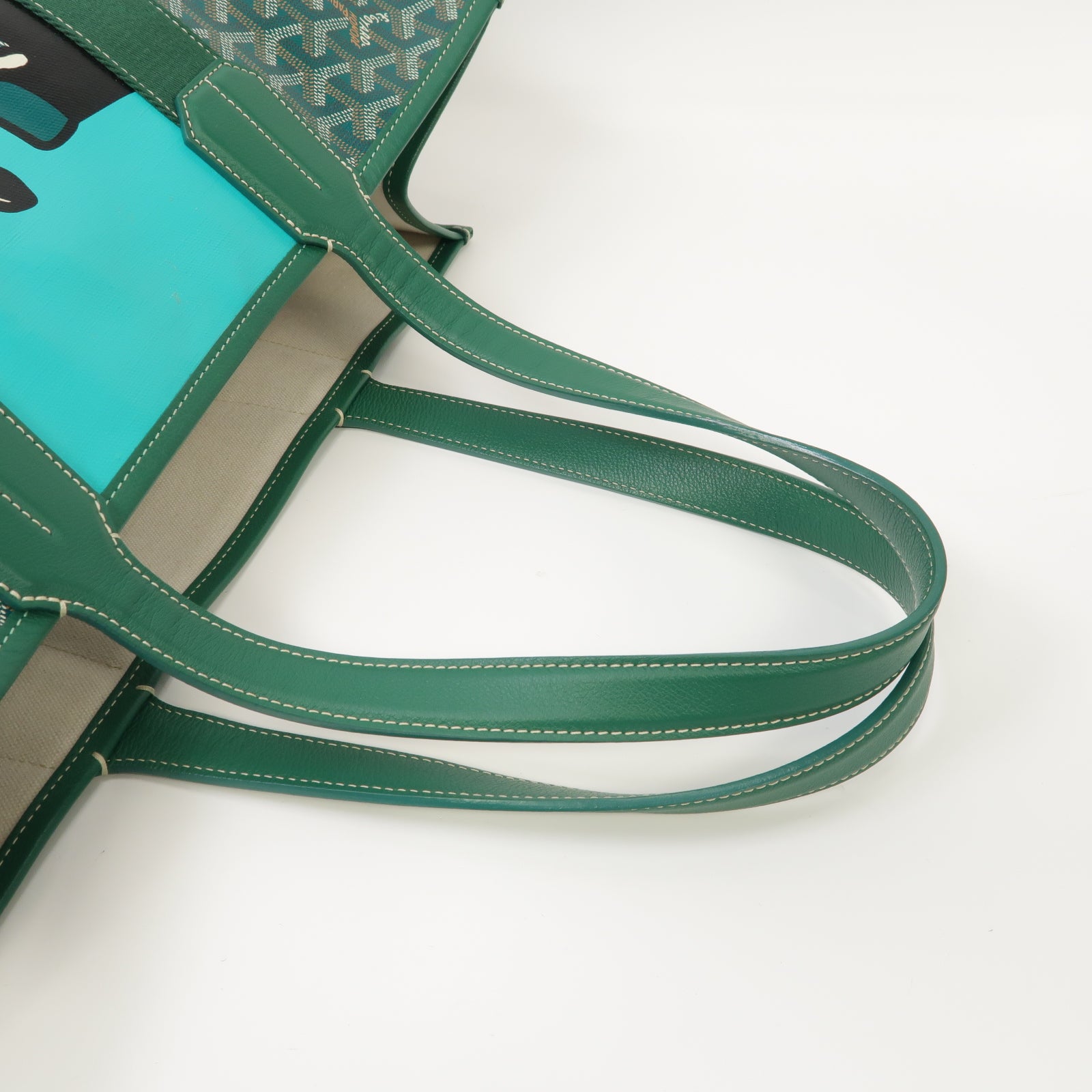 GOYARD 塗層帆布/皮革Villette手挽袋綠色