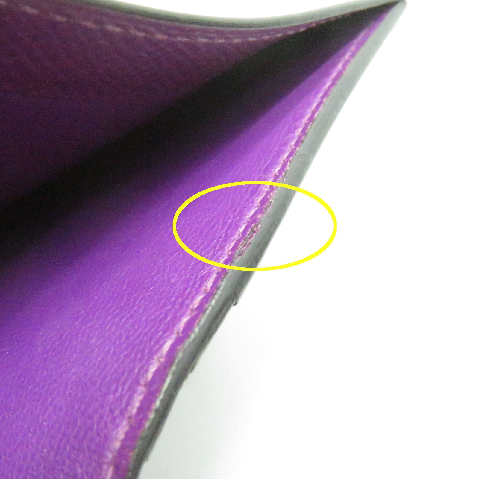 HERMES Epsom Leather Bearn W Snap Gold Buckle Wallet Anemone Purple