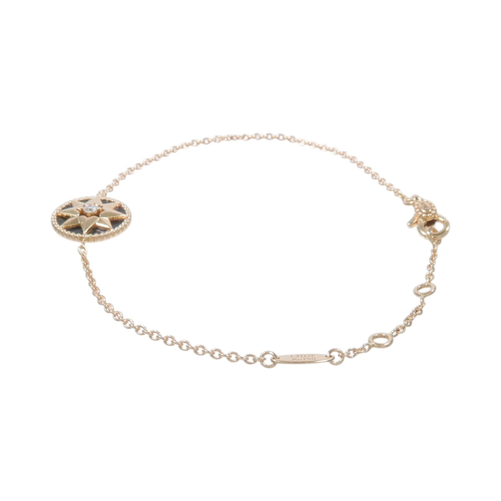 Dior 18K玫瑰金Rose Des Vents Bracelet黑瑪瑙/鑽石手鏈