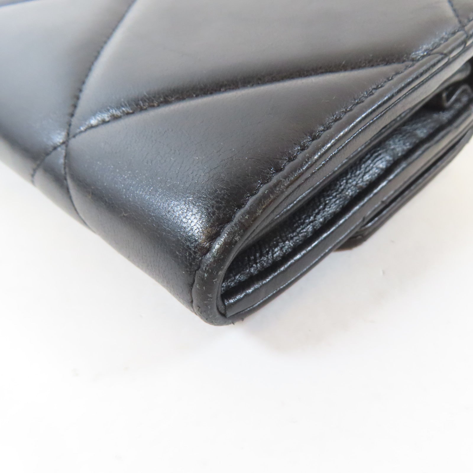 CHANEL 羊皮皮革19 Long Flap Wallet金扣長錢包黑色