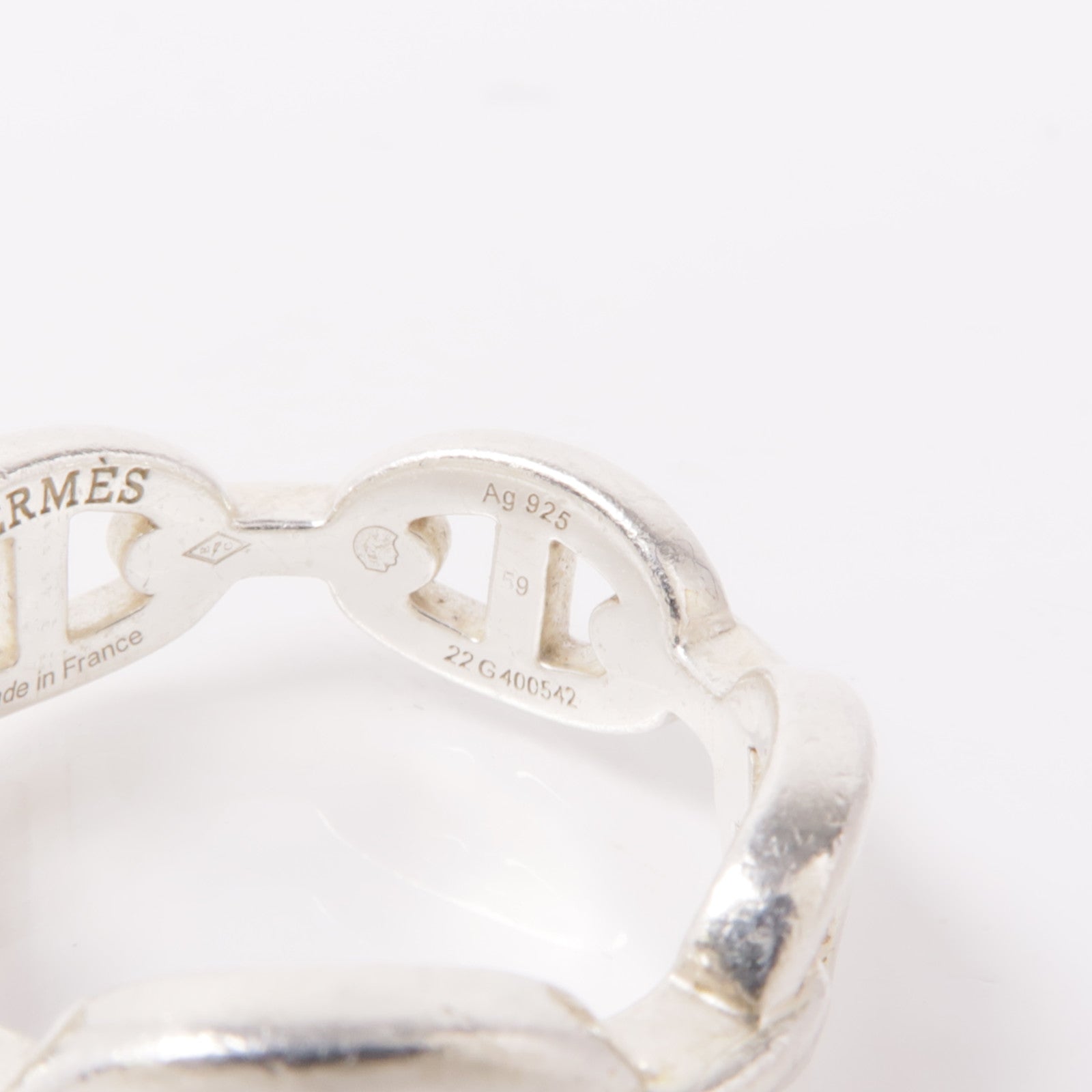 HERMES 925純銀Chaine Dancre Enchainee Ring戒指SilverUS#8.5