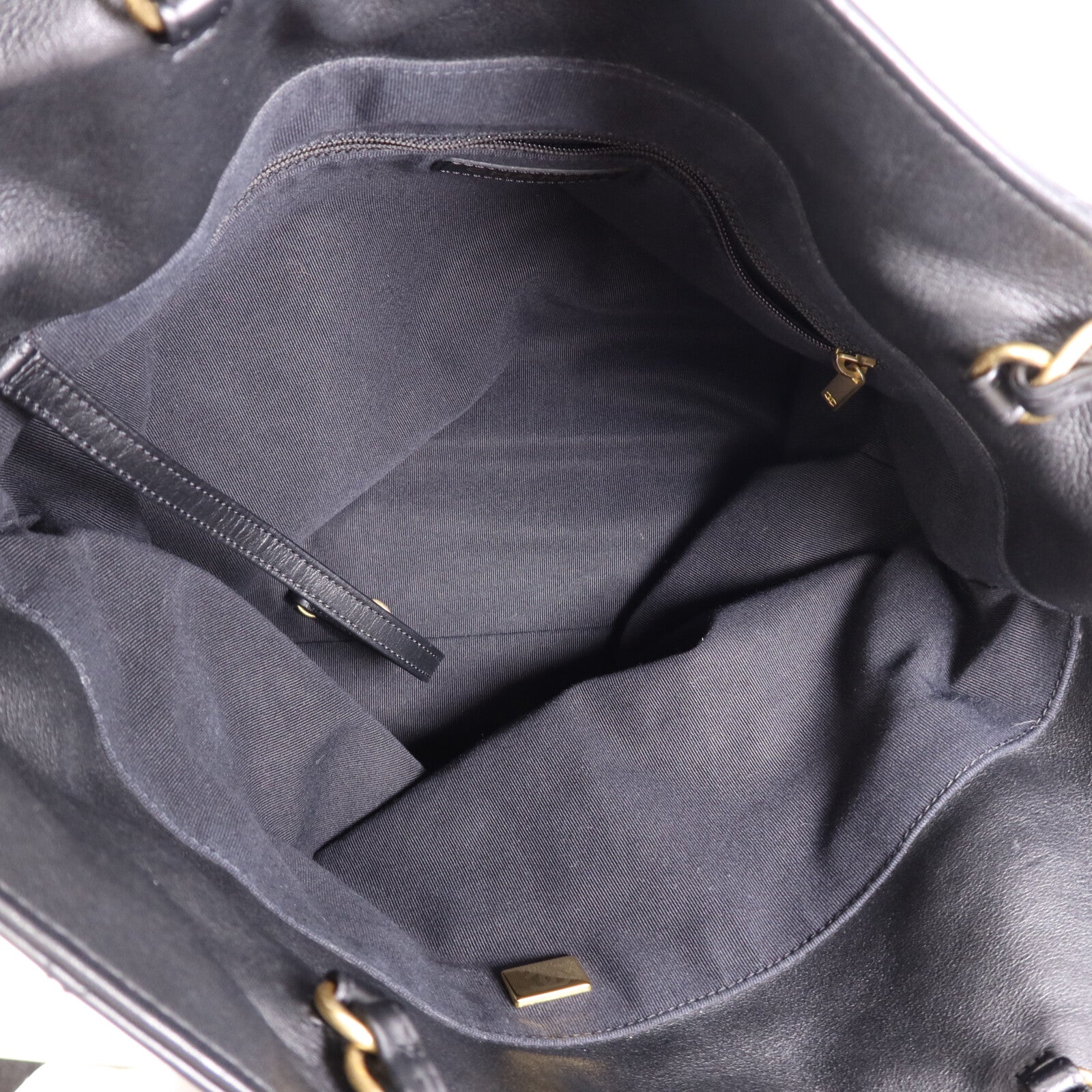 CHANEL 牛皮皮革Tote Bag金扣鏈帶手挽袋