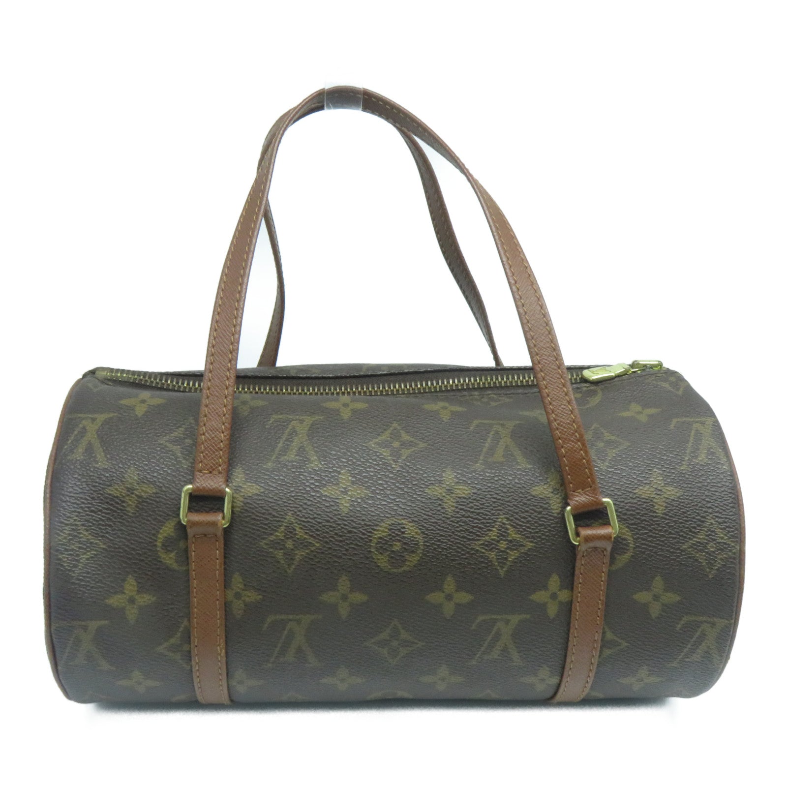 LOUIS VUITTON 【清倉大減價】Monogram Papillon PM金扣手挽袋啡色