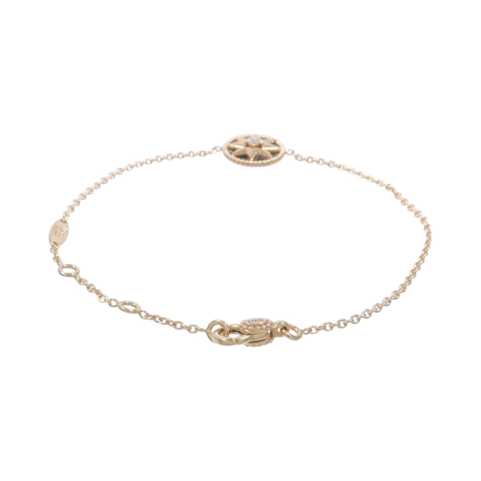 Dior 18K玫瑰金Rose Des Vents Bracelet黑瑪瑙/鑽石手鏈